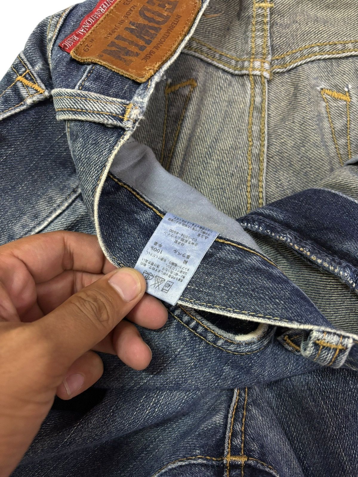 Edwin Vtg Edwin 403 Japan Distressed Jeans Size US 32 / EU 48 - 6 Thumbnail