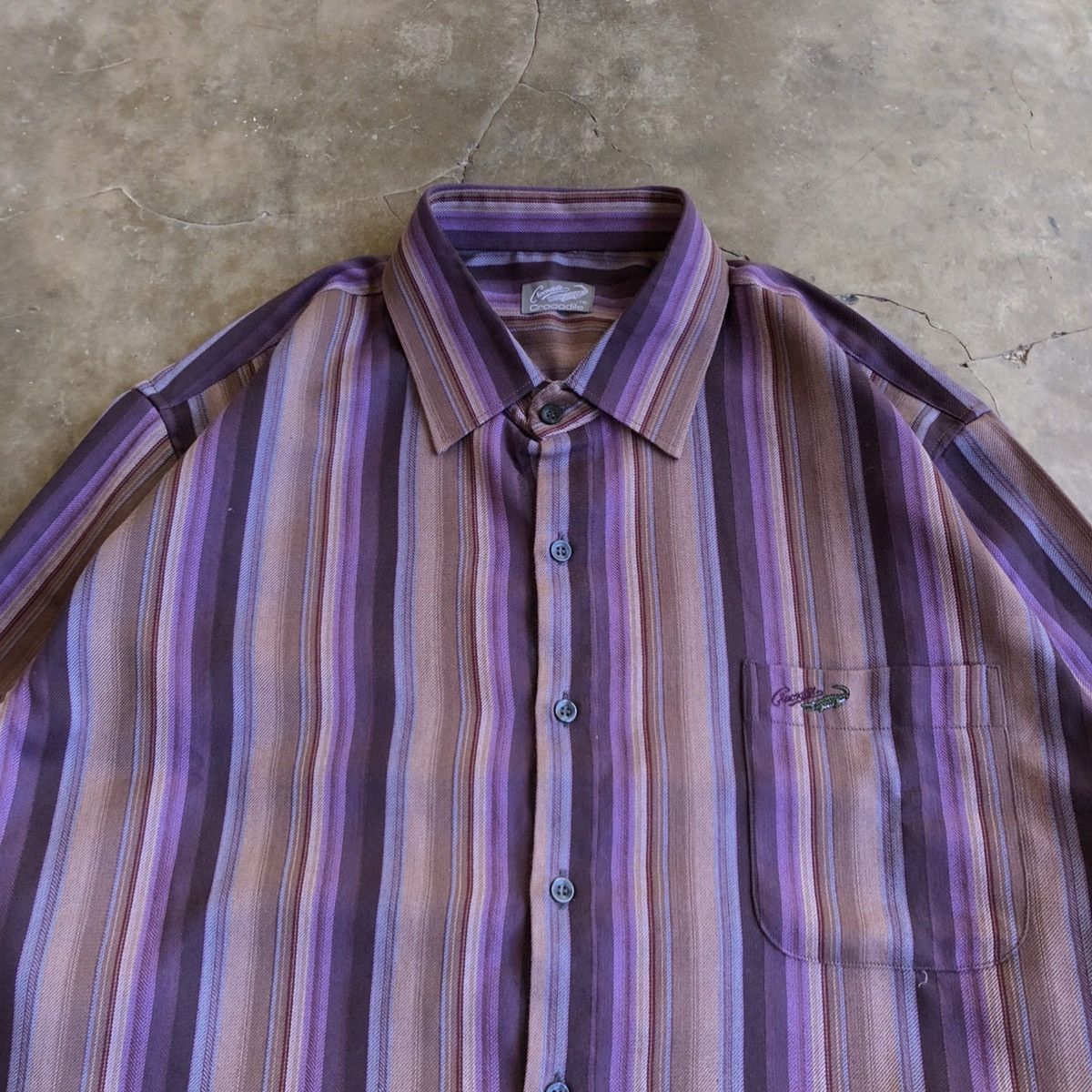Japanese Brand 1990s Crocodile Stripe Button Up Shirt Vintage Style Size US L / EU 52-54 / 3 - 3 Thumbnail