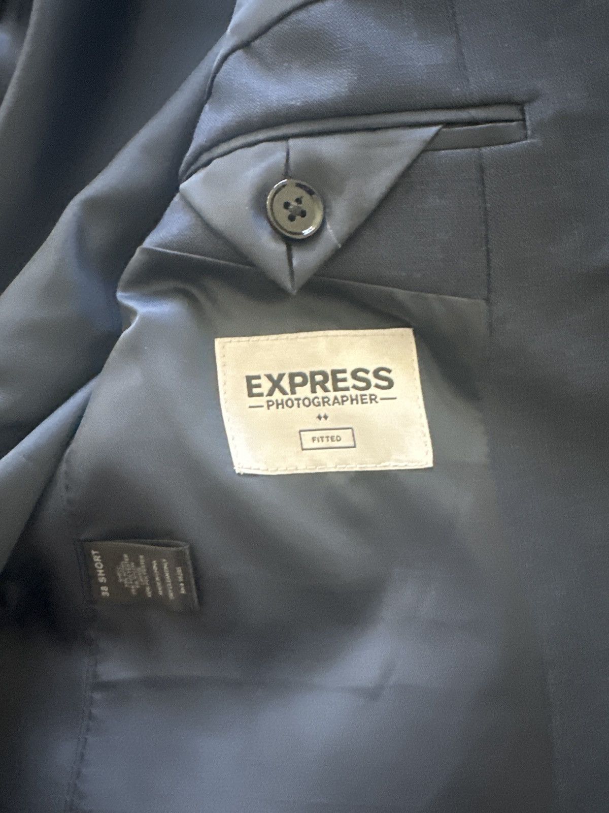 Express Express Navy Suit Jacket -38S Size 38S - 4 Thumbnail