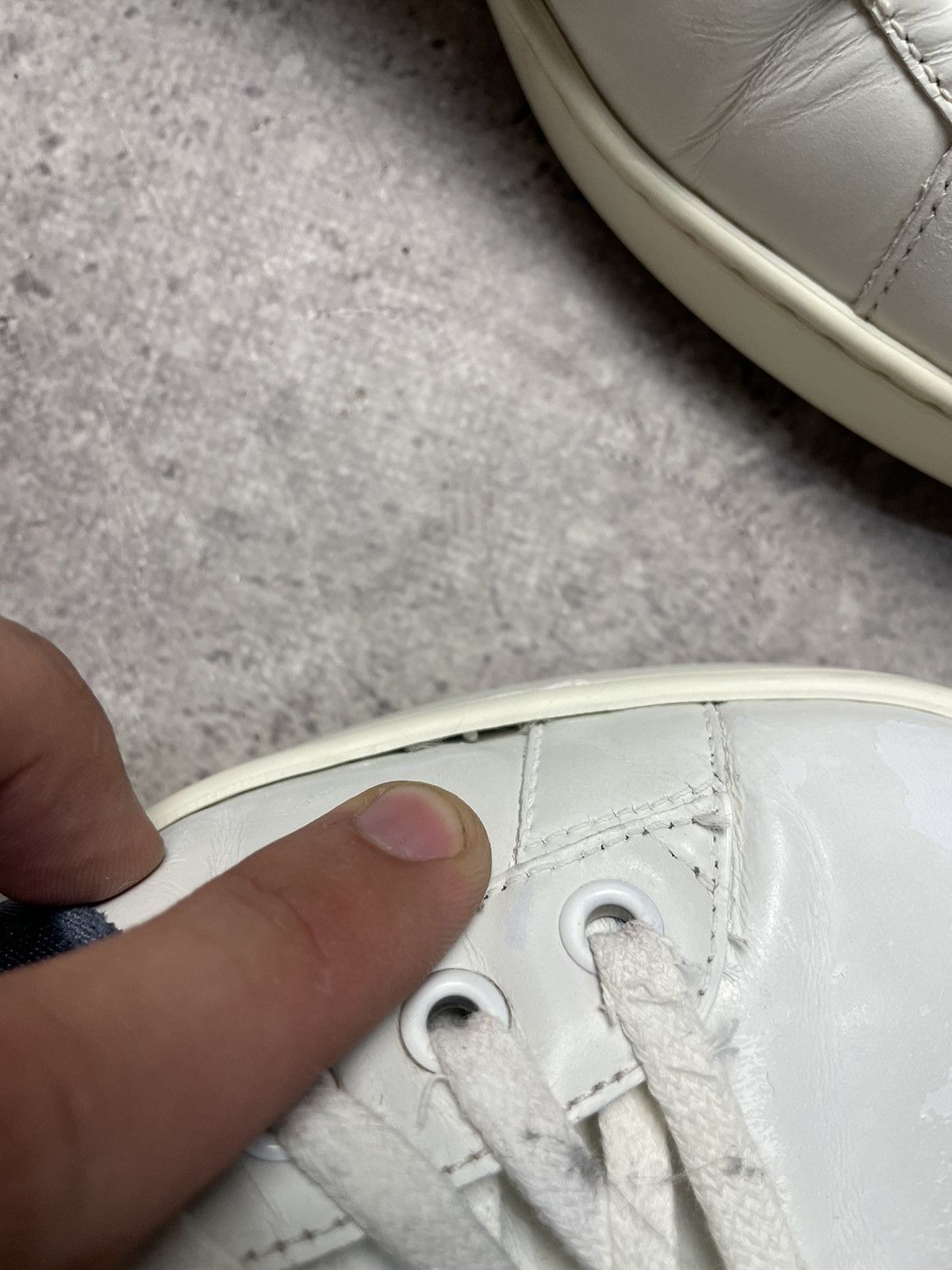 Gucci Gucci Ace Sneakers Og Blue Web White Leather Shoes Monogram Size US 8.5 / EU 41-42 - 7 Thumbnail