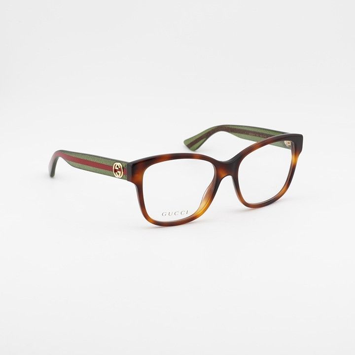 Gucci Gucci GG0038O 002 Eyeglasses Havana 54mm Square Frame Size ONE SIZE - 5 Thumbnail