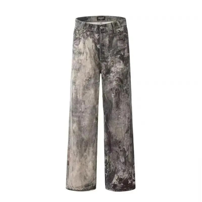 Japanese Brand Retro printed camouflage splashed ink jeans Size US 32 / EU 48 - 5 Thumbnail