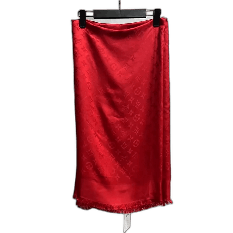 Louis Vuitton Louis Vuitton Red Fringed Shawl-2506 Size ONE SIZE - 1 Thumbnail