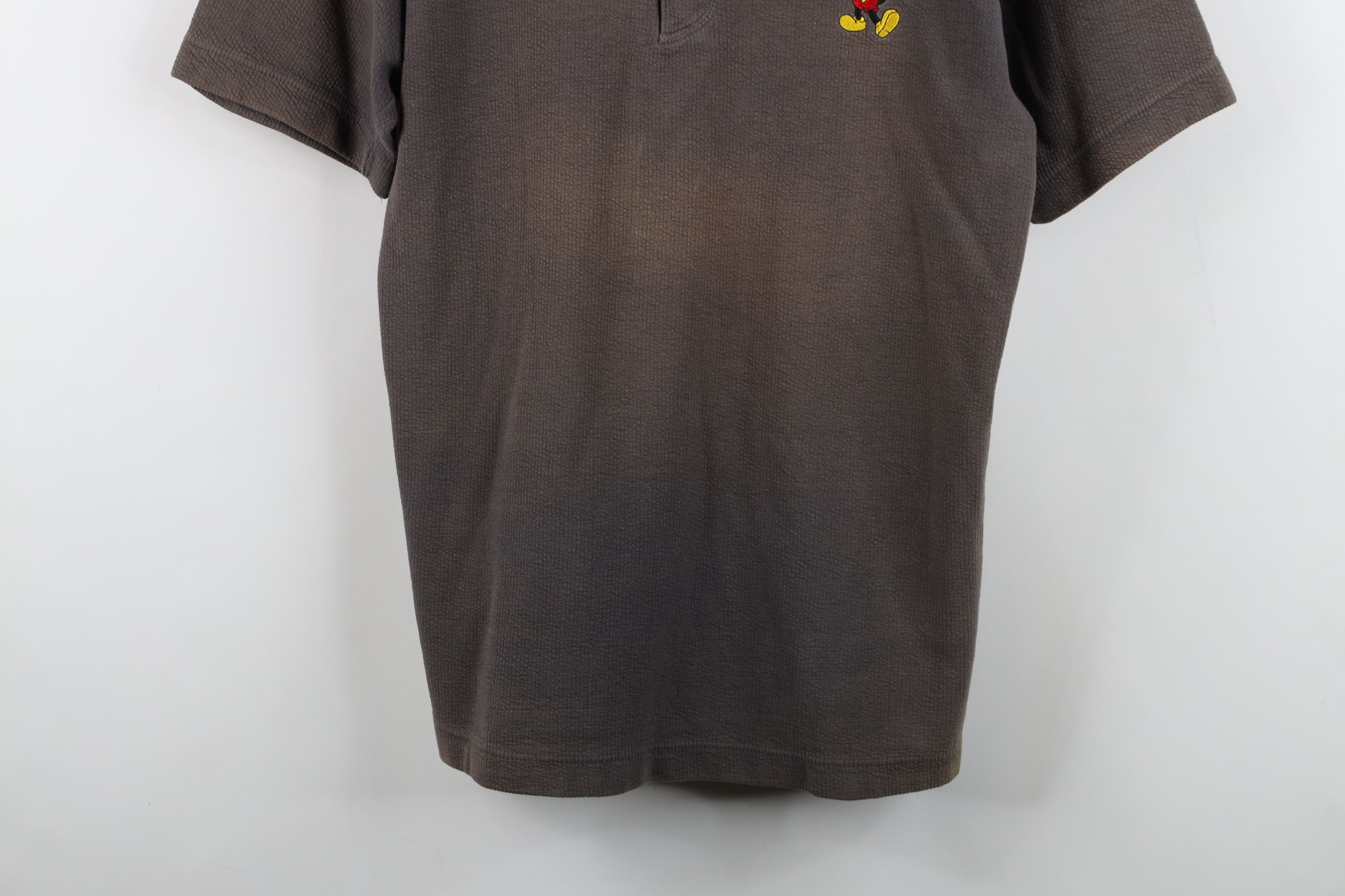 Disney Vintage 90s Disney Ribbed Knit Mickey Mouse Henley T-Shirt Size US M / EU 48-50 / 2 - 3 Thumbnail