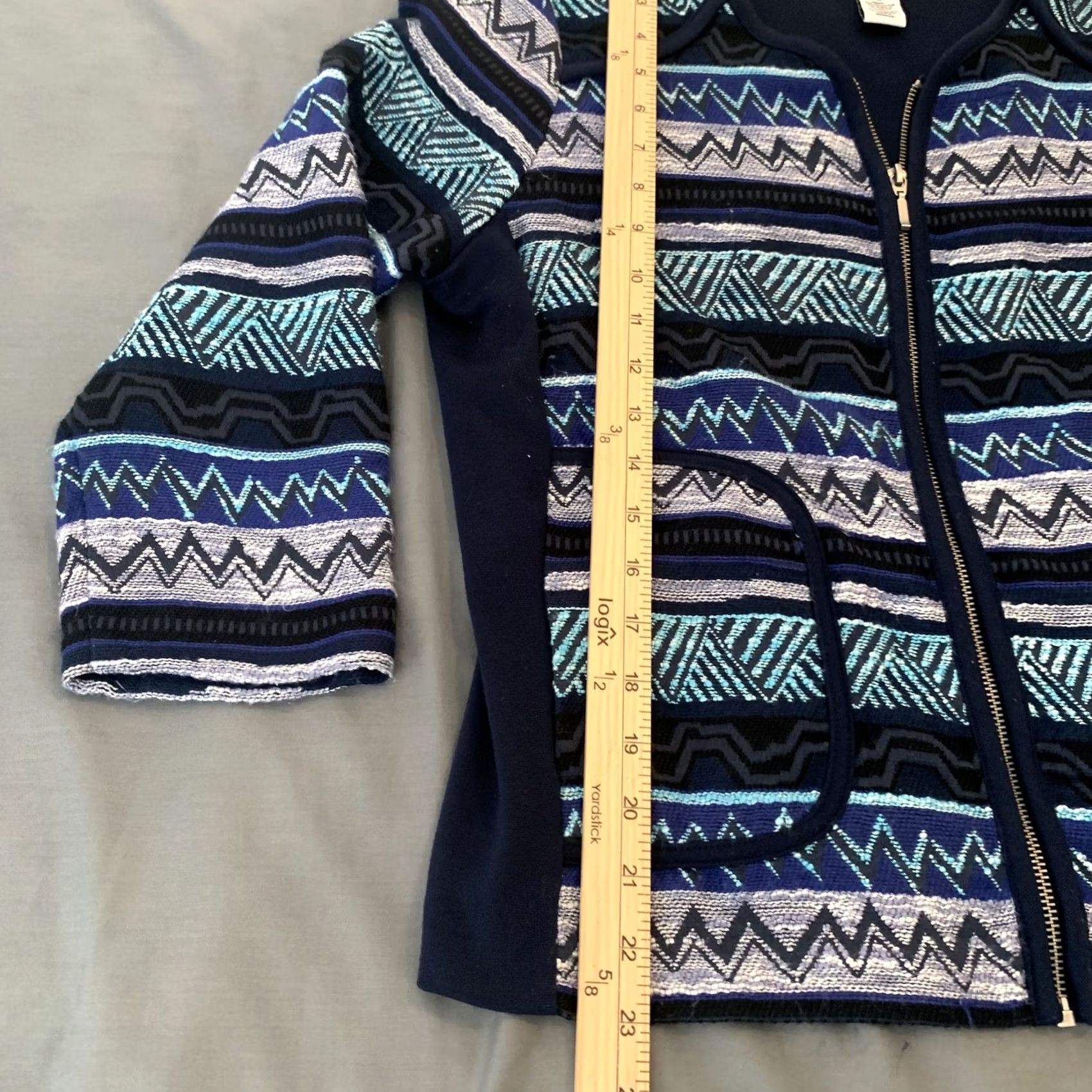 Vintage VINTAGE? No — Ruby Rd Sweater Womens 10 Zip Up Geometric Pattern Pockets Jacket Size L / US 10 / IT 46 - 5 Thumbnail