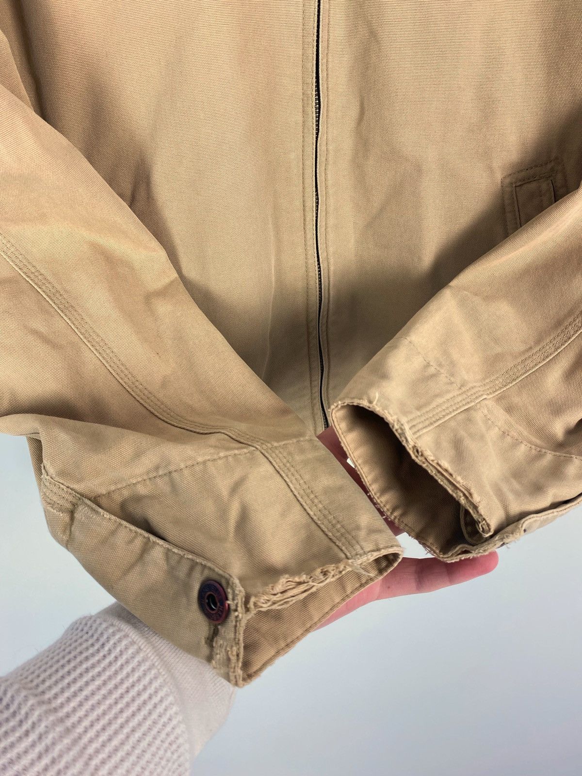 Vintage 2000’s Vintage Distressed Tan Canvas Boxy Work Jacket Size US S / EU 44-46 / 1 - 7 Thumbnail