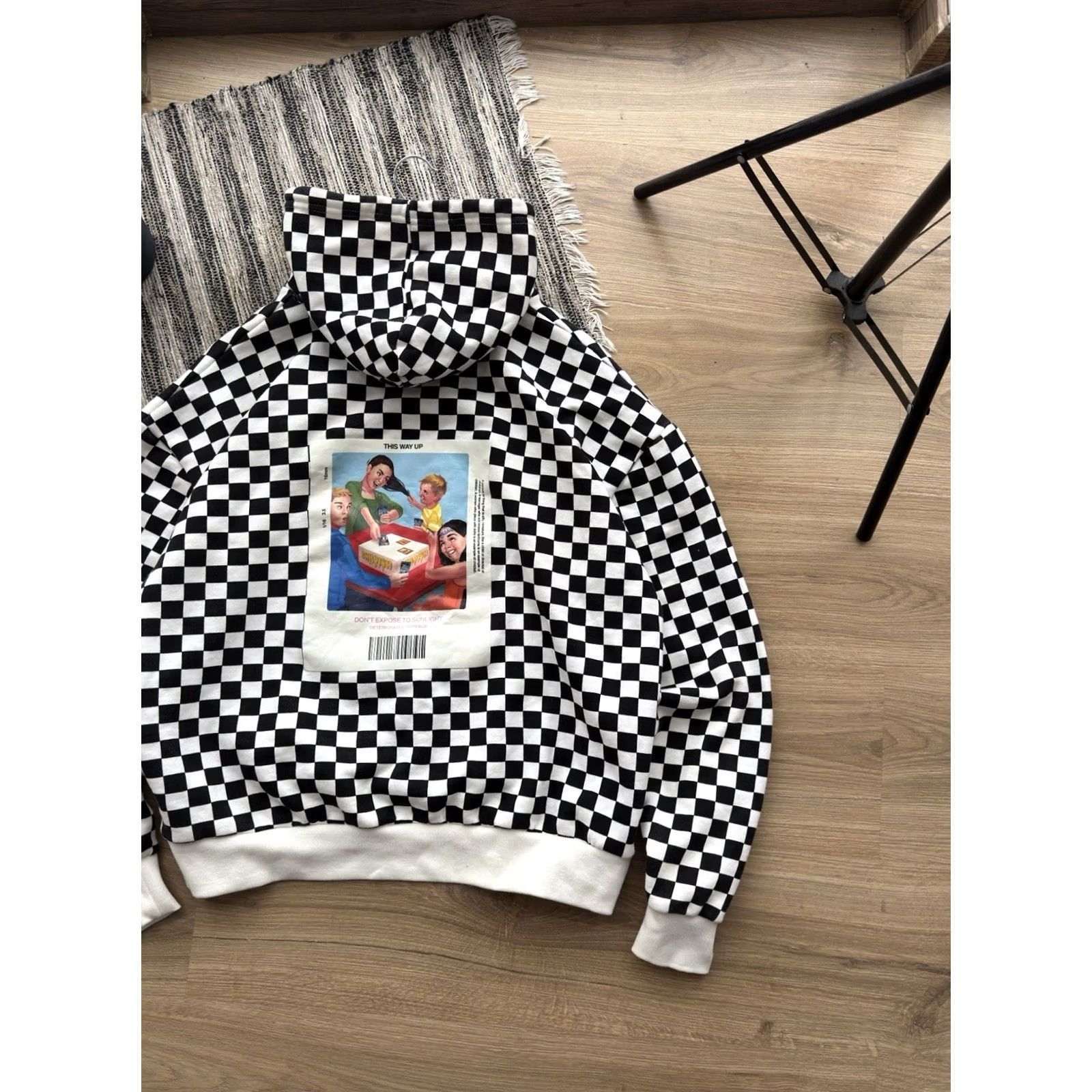 Vintage VINTAGE Childish Hoodie CHECK White M Men Size US M / EU 48-50 / 2 - 5 Thumbnail
