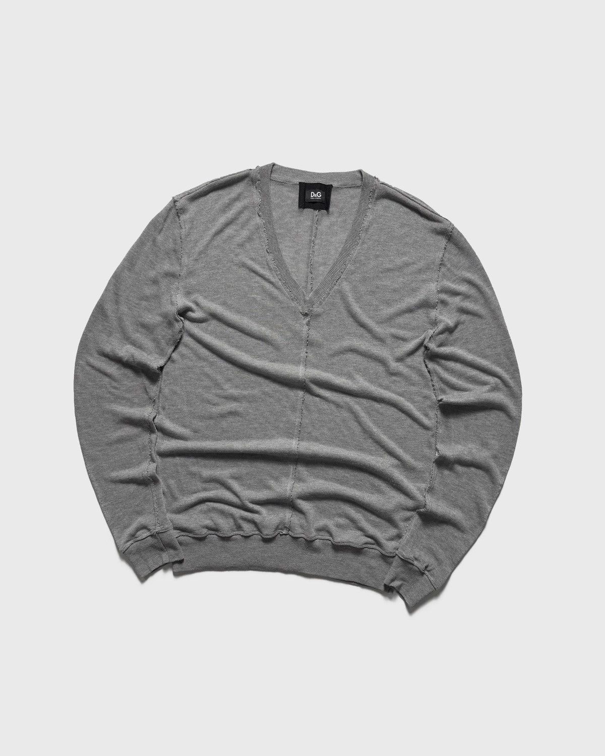 Dolce & Gabbana Raw Seam V-neck Light Sweater