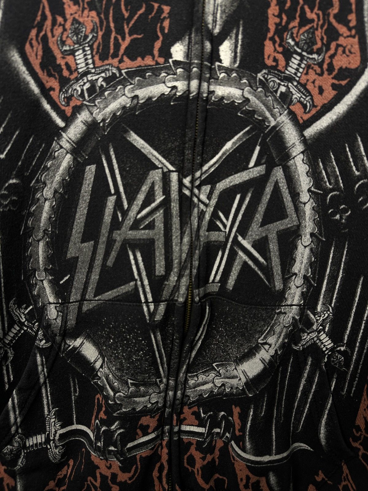 Band Tees Rare Vintage Zip Hoodie Slayer Two Big Logo Eagle Anarchy Size US L / EU 52-54 / 3 - 4 Thumbnail