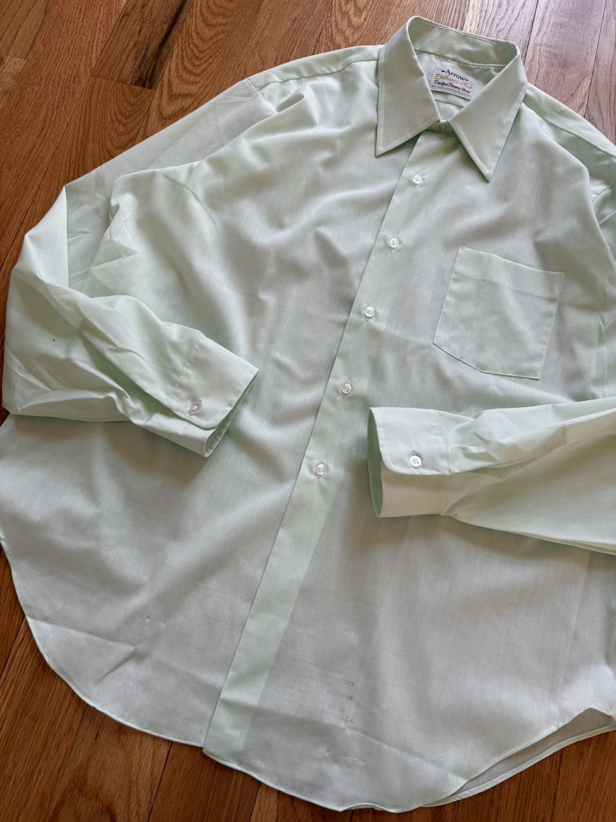 Arrow Arrow Belmont Club Vintage 50s Mint Green Dress Shirt 17 35 Size US L / EU 52-54 / 3 - 7 Thumbnail
