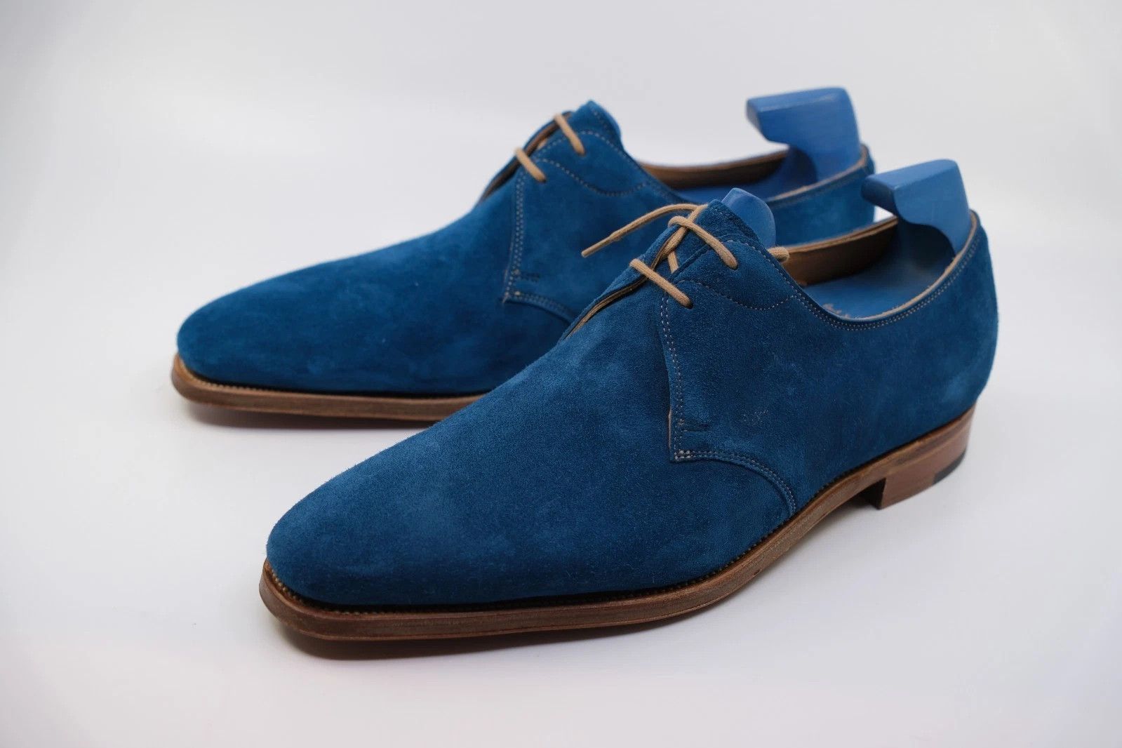 John Lobb New John Lobb Willoughby Suede Blue Derby EU 41 UK 7 / US 8 Size US 8 / EU 41 - 1 Thumbnail