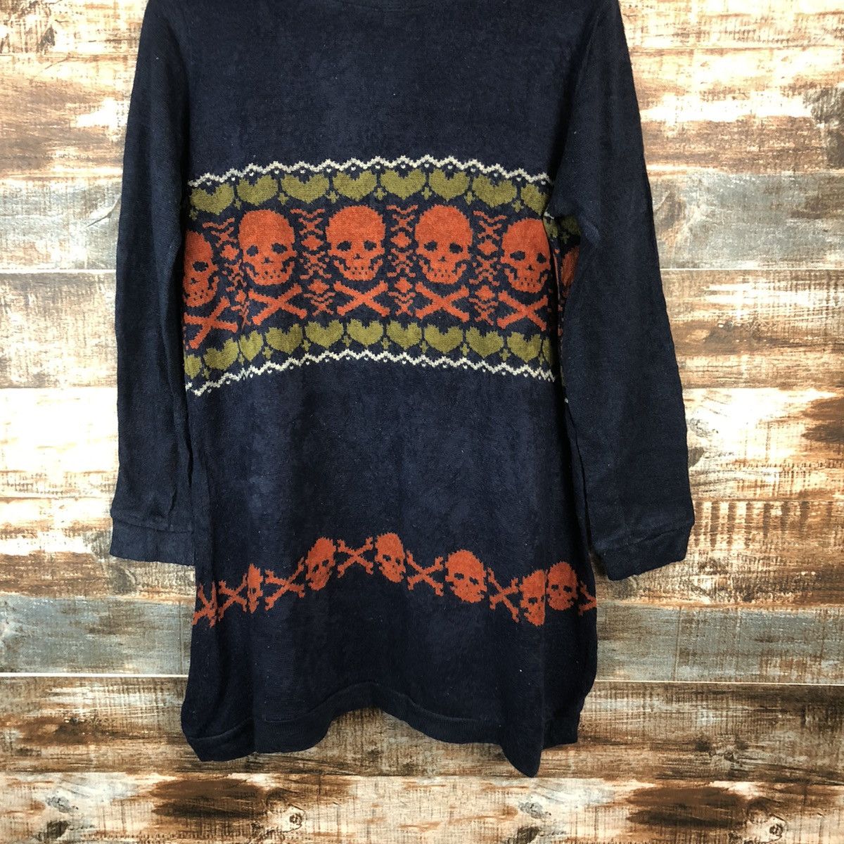 Homespun Knitwear Bemymuse Dark Blue skull Knitwear #A2056 Size M / US 6-8 / IT 42-44 - 3 Thumbnail