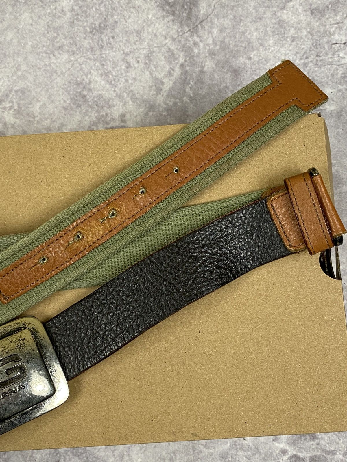 Dolce & Gabbana Dolce Gabbana Canvas and Leather Belt With Big Metal Buckle Size ONE SIZE - 3 Thumbnail