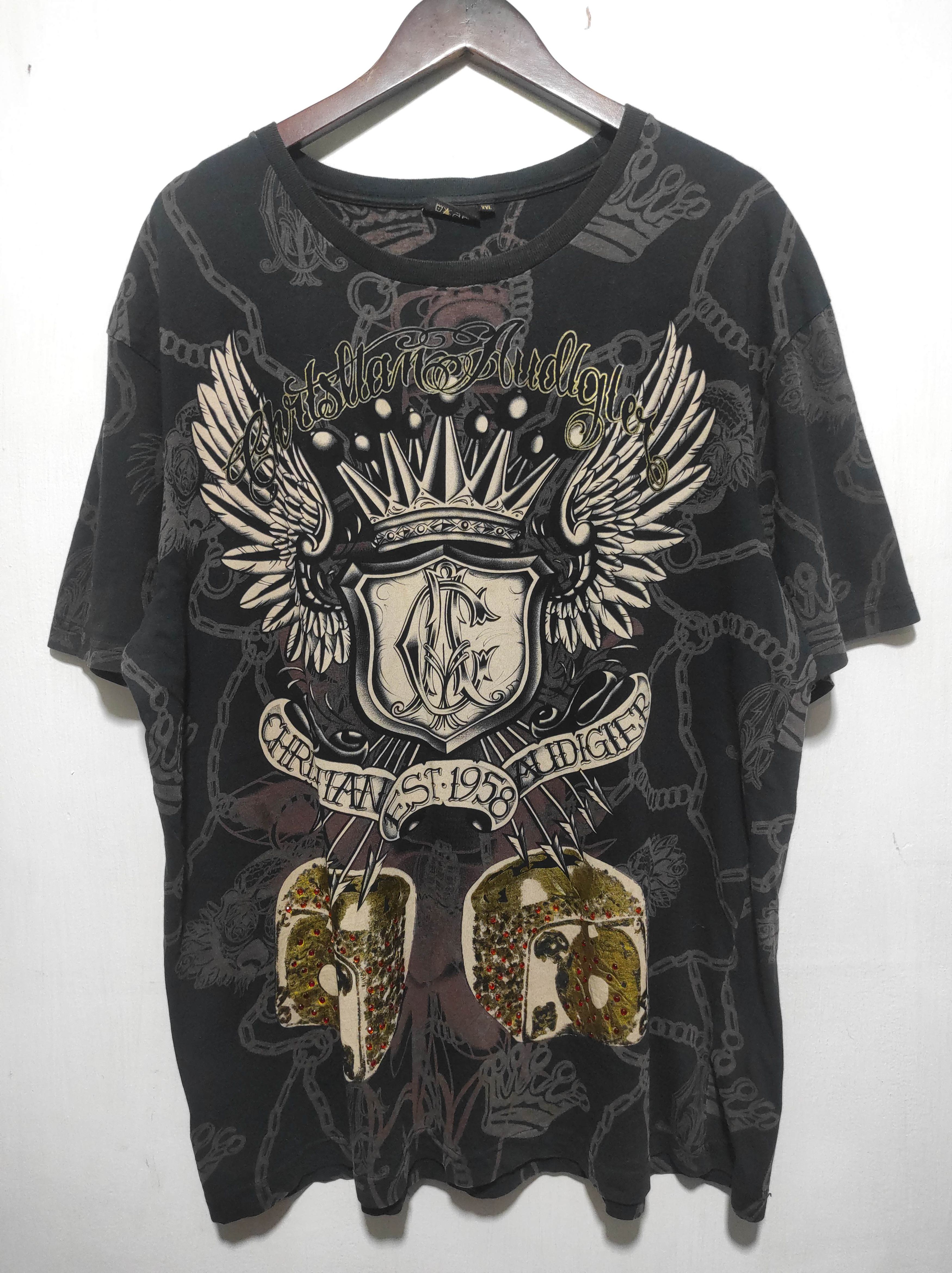 Christian Audigier Christian Audigier Skull Tee Shirt Size US XL / EU 56 / 4 - 4 Thumbnail