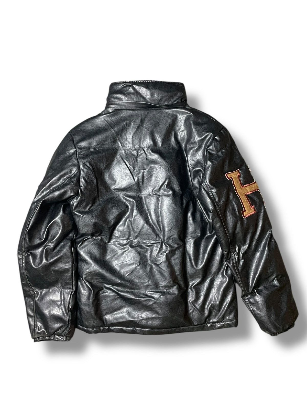 Japanese Brand × Vintage CLONE DEVGRU Embroidered Patches Puffer Leather Jacket (115) Size US L / EU 52-54 / 3 - 7 Thumbnail