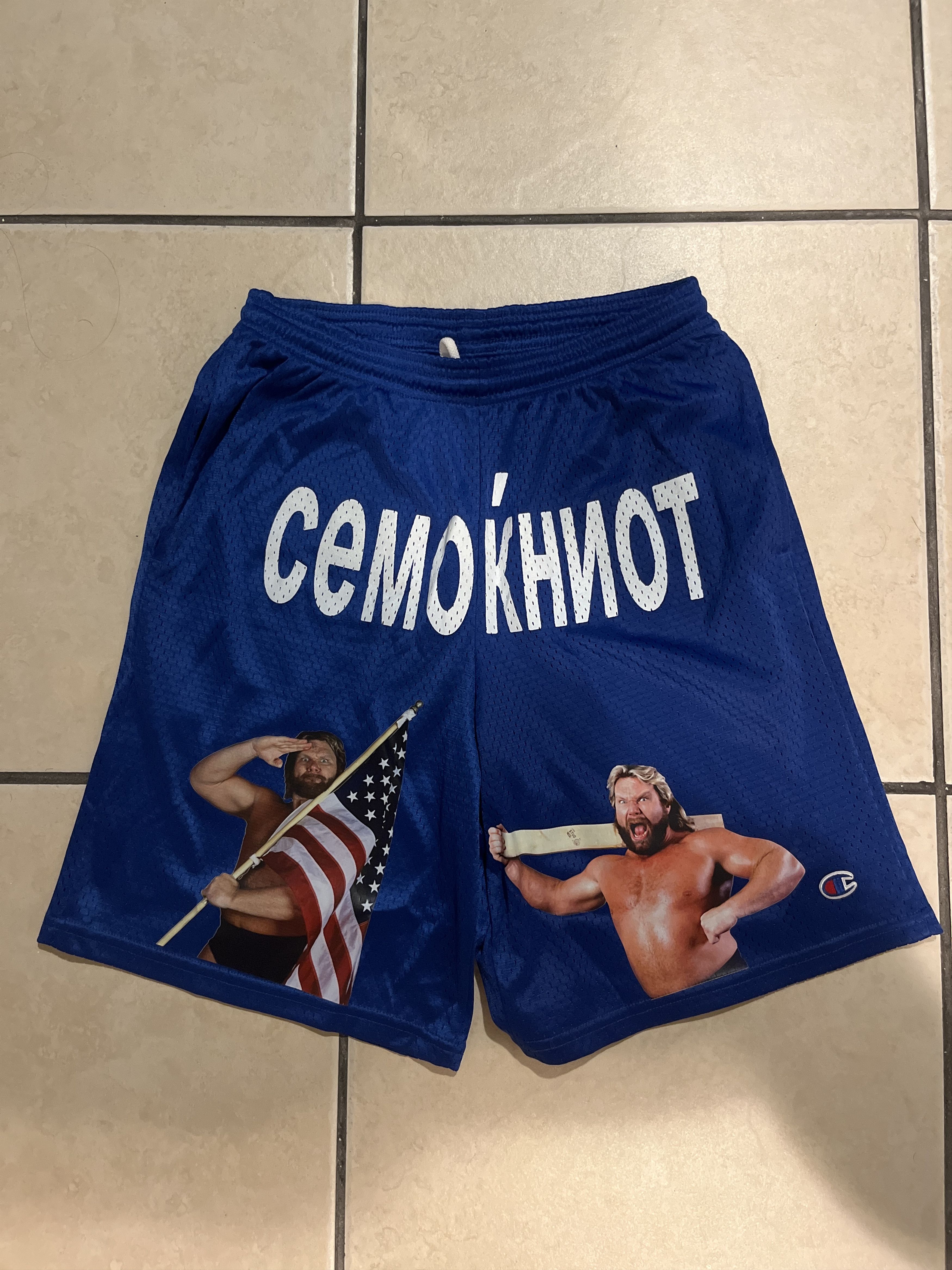 image of Griselda Westside Champion Blue Shorts Size Small, Men's