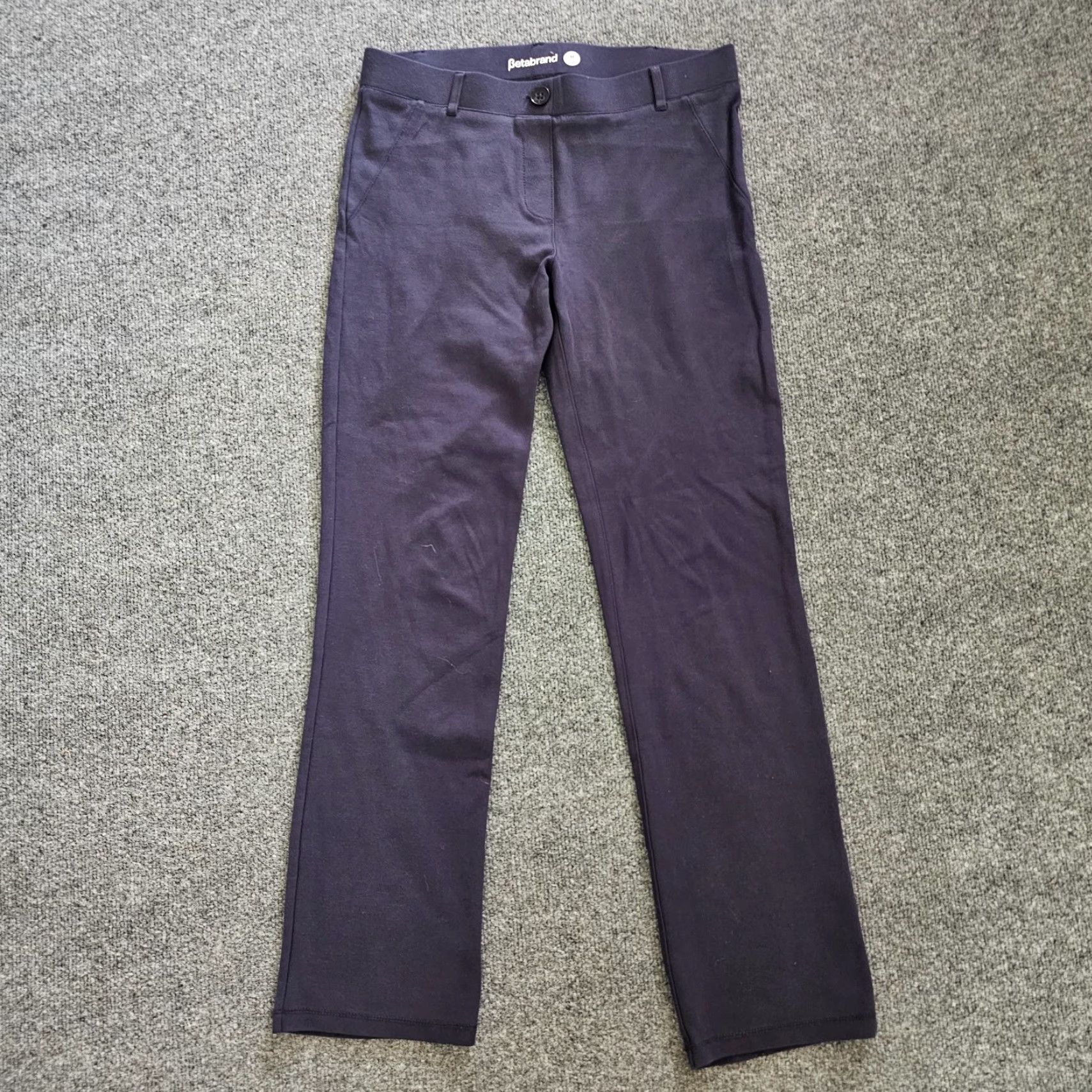 Vintage Betabrand Pants Womens Medium Petite Navy Blue Mid Rise Elastic Waist Pull On Pants Size 30" / US 8 / IT 44 - 2 Thumbnail