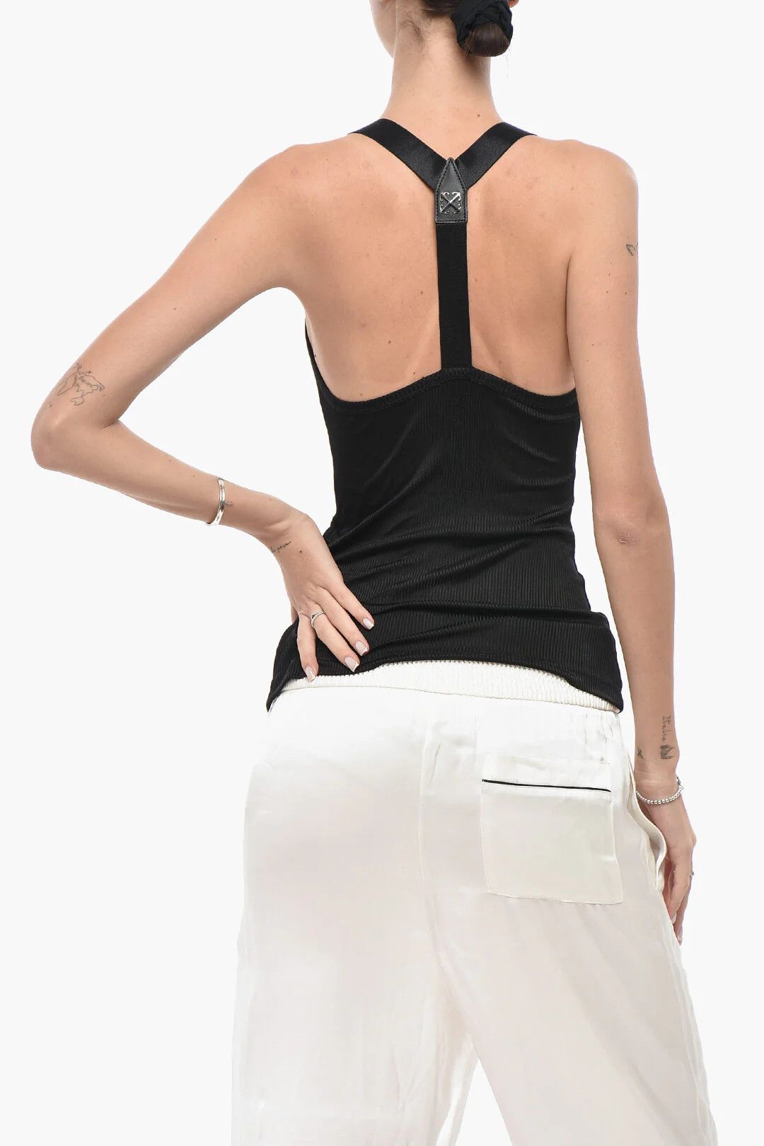 Off-White og1mm0426 Cotton-Blend Tank Top in Black Size M / US 6-8 / IT 42-44 - 2 Thumbnail