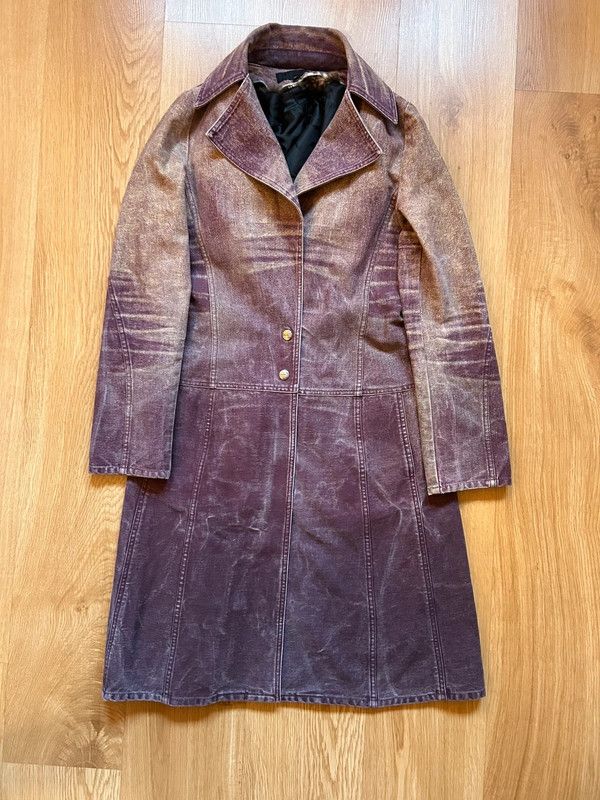 Roberto Cavalli × Vintage SS04 Roberto Cavalli Sunset Faded Purple Trench Coat Size S / US 4 / IT 40 - 4 Thumbnail