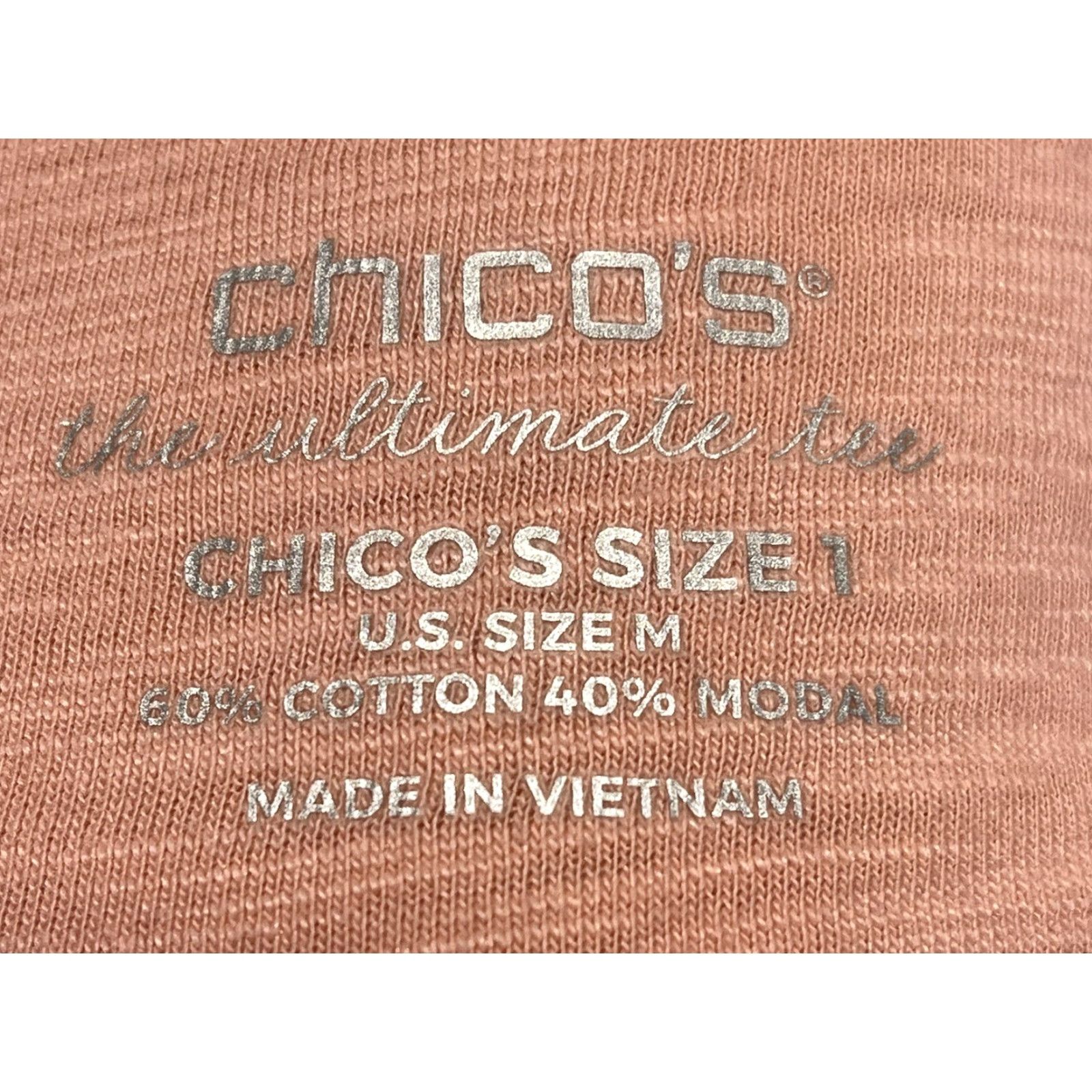Vintage CHICOS The Ultimate Tee Tunic Shirt Shirt Women's M Pink 3/4 Sleeve Scoop Neck Casual Tunic Modern Classic Ladies - Womens Size M / US 6-8 / IT 42-44 - 6 Thumbnail