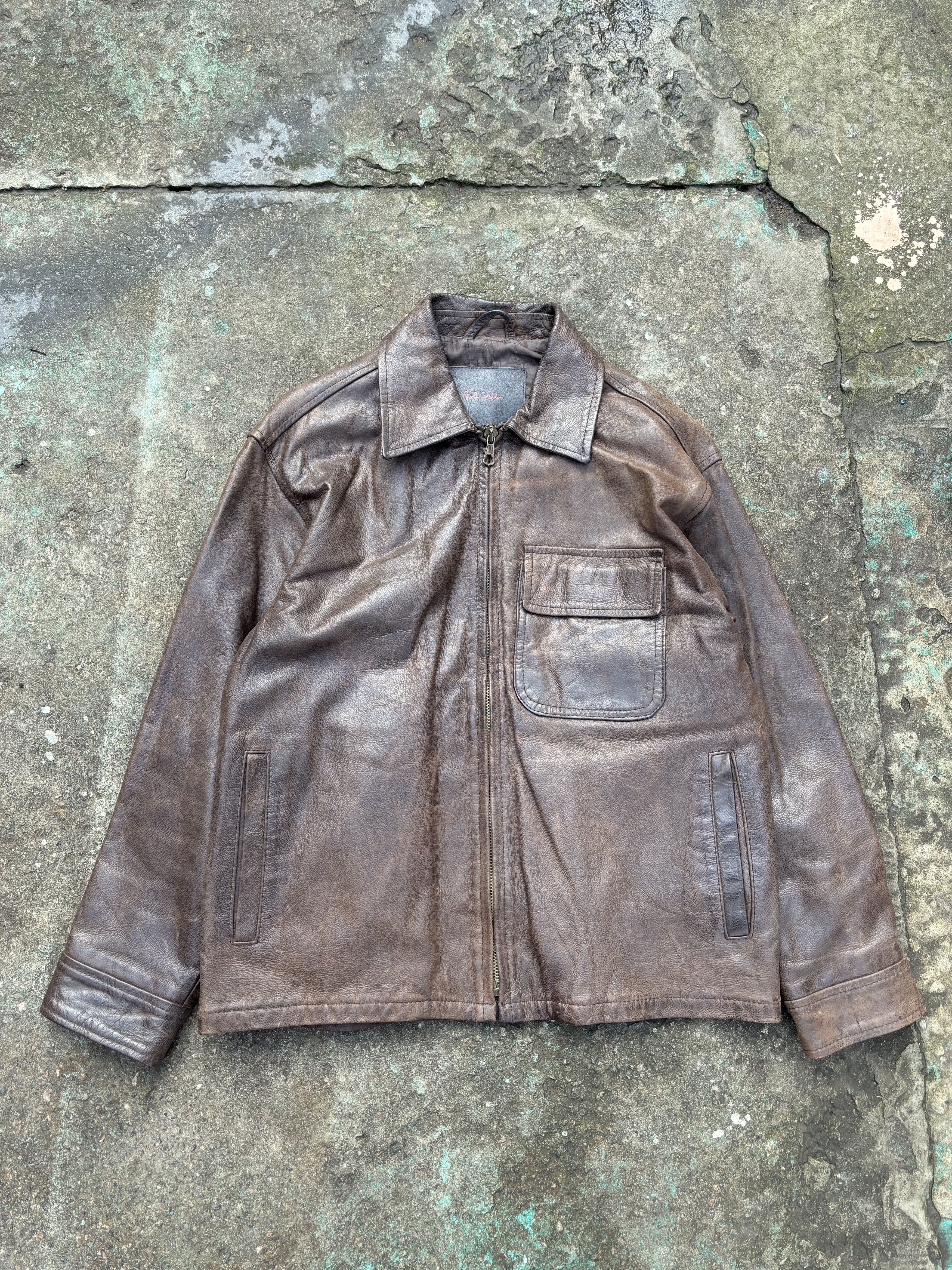 Vintage Paul Smith Brown Leather Jacket