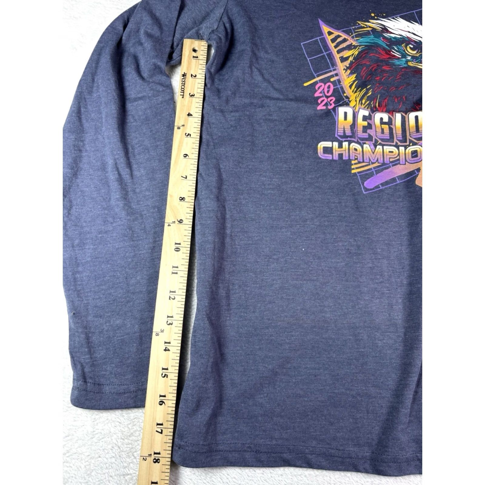 Yamaha Pep Wear T-shirt Sz L Yamaha Bands of America 2023 Regional Championships Crew Neck Long Sleeve Women Blue T-Shirt Size L / US 10 / IT 46 - 5 Thumbnail