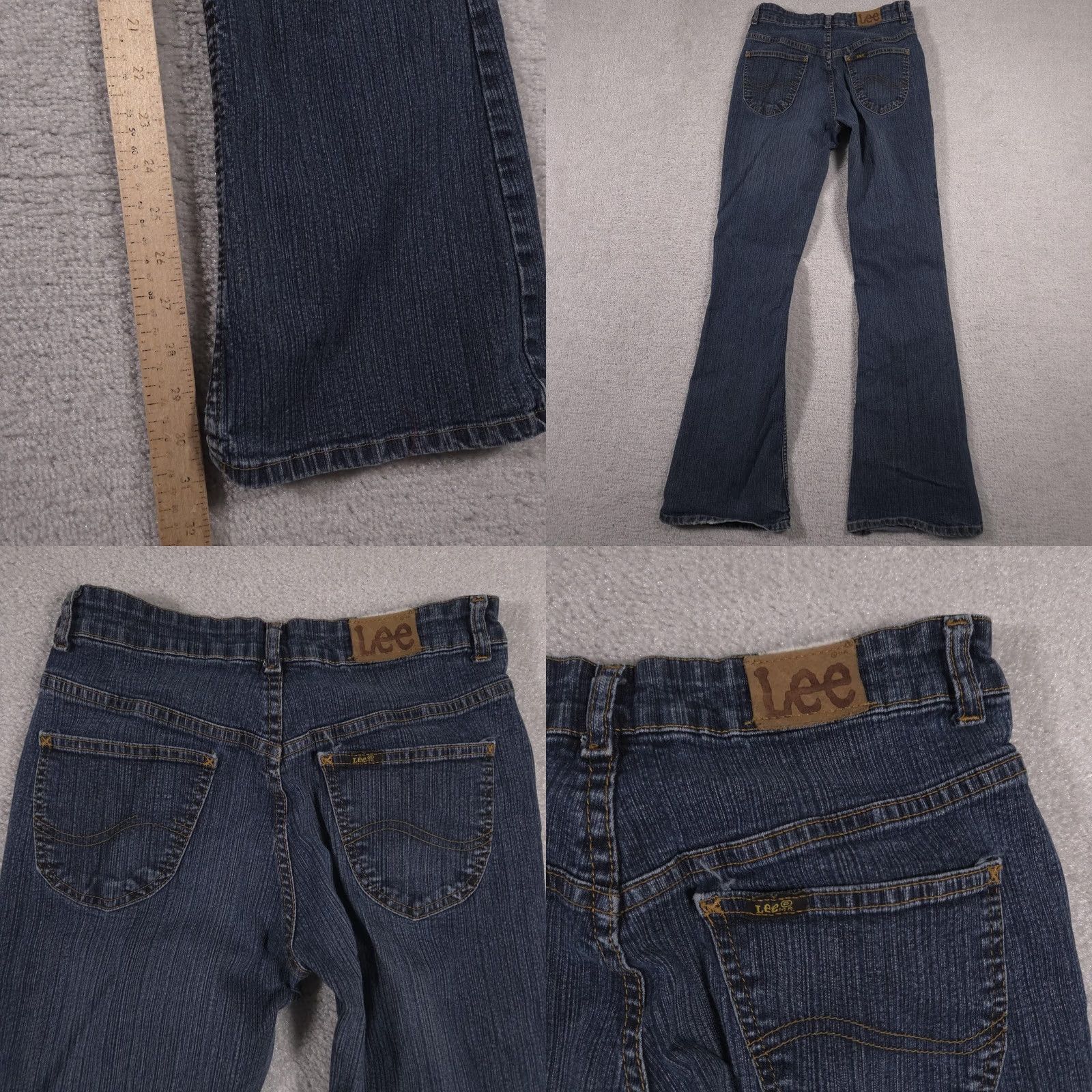 Lee Lee Jeans Womens Bootcut Denim Blue Medium Wash 28x33 5-Pocket Zip Fly Regular Waist 31Inseam Size 28" / US 6 / IT 42 - 9 Thumbnail