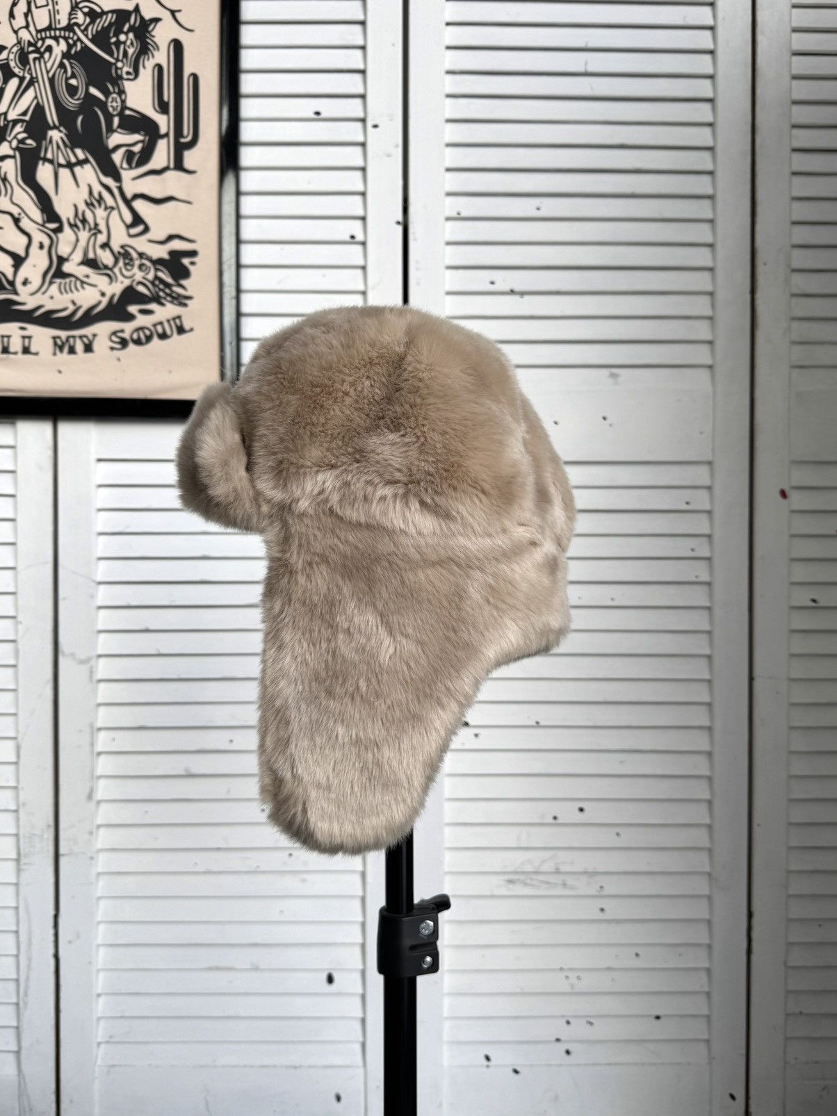 Vintage Vintage Centro Faux Fur Ushanka Trapper Hat Beige Size ONE SIZE - 6 Thumbnail