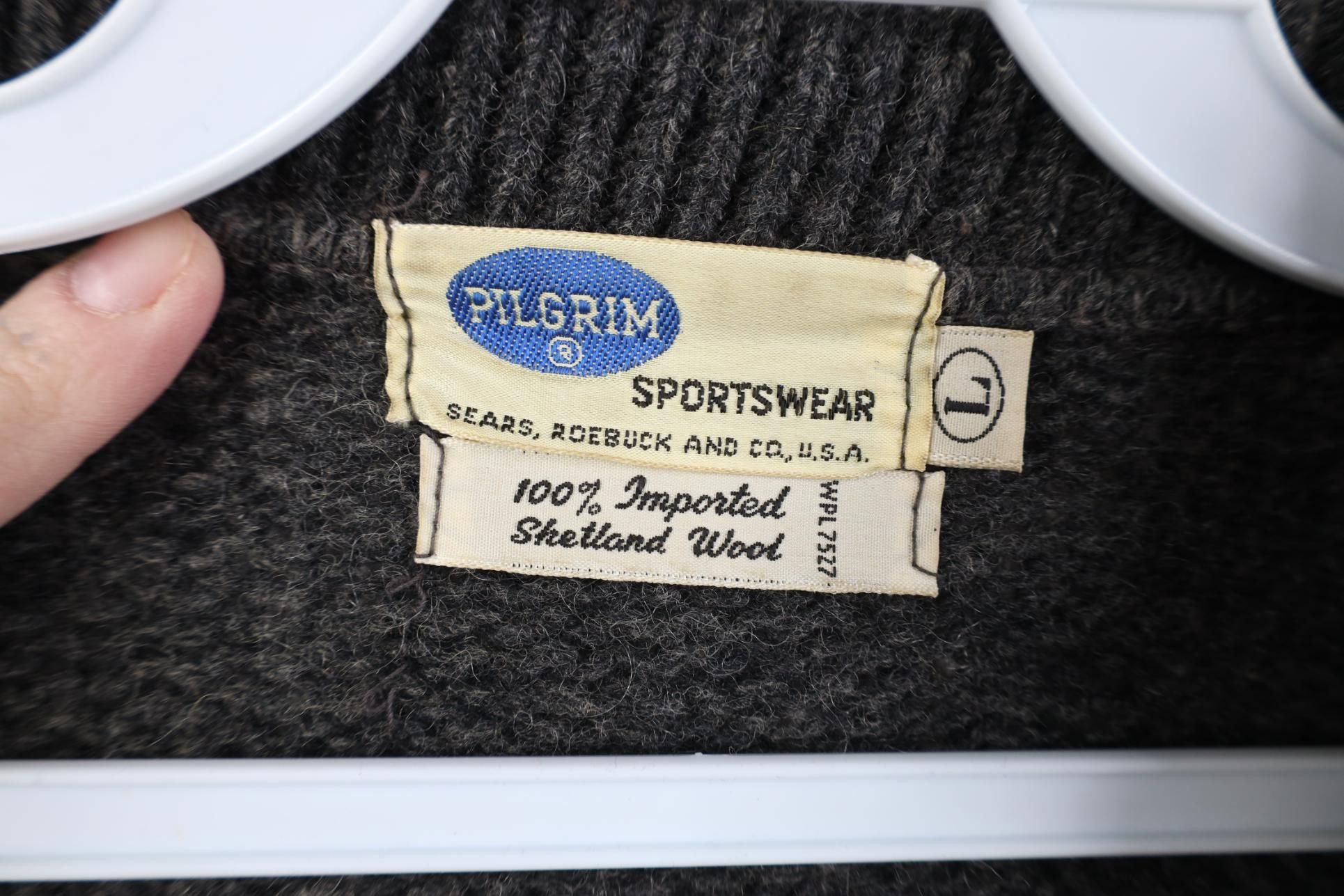 Vintage Vintage 50s Pilgrim Sportswear Shetland Wool Knit Sweater Size US L / EU 52-54 / 3 - 4 Thumbnail