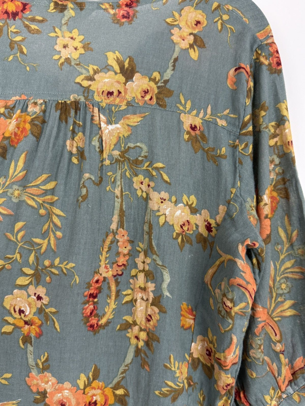 Denim & Supply Ralph Lauren Denim&Supply Avery Swing Floral Cotton 3/4 Sleeve Blouse M Size M / US 6-8 / IT 42-44 - 11 Thumbnail