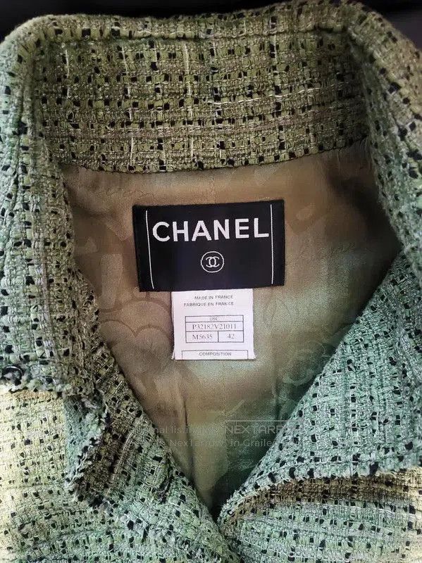 Chanel Chanel Green Wool Jacket for Women . Size M / US 6-8 / IT 42-44 - 3 Thumbnail