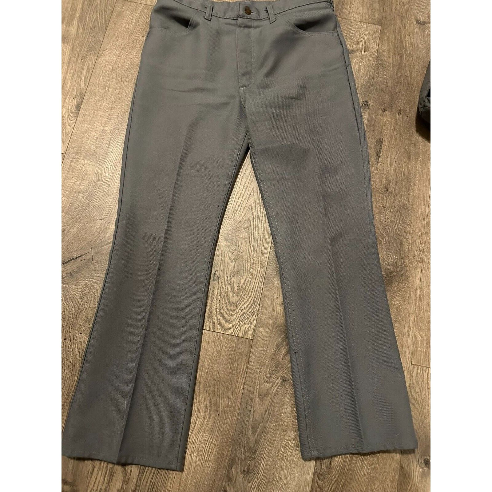 Wrangler Vintage 90s Polyester Wrangler Old School Khakis Gray 33x30 Size US 33 - 5 Thumbnail