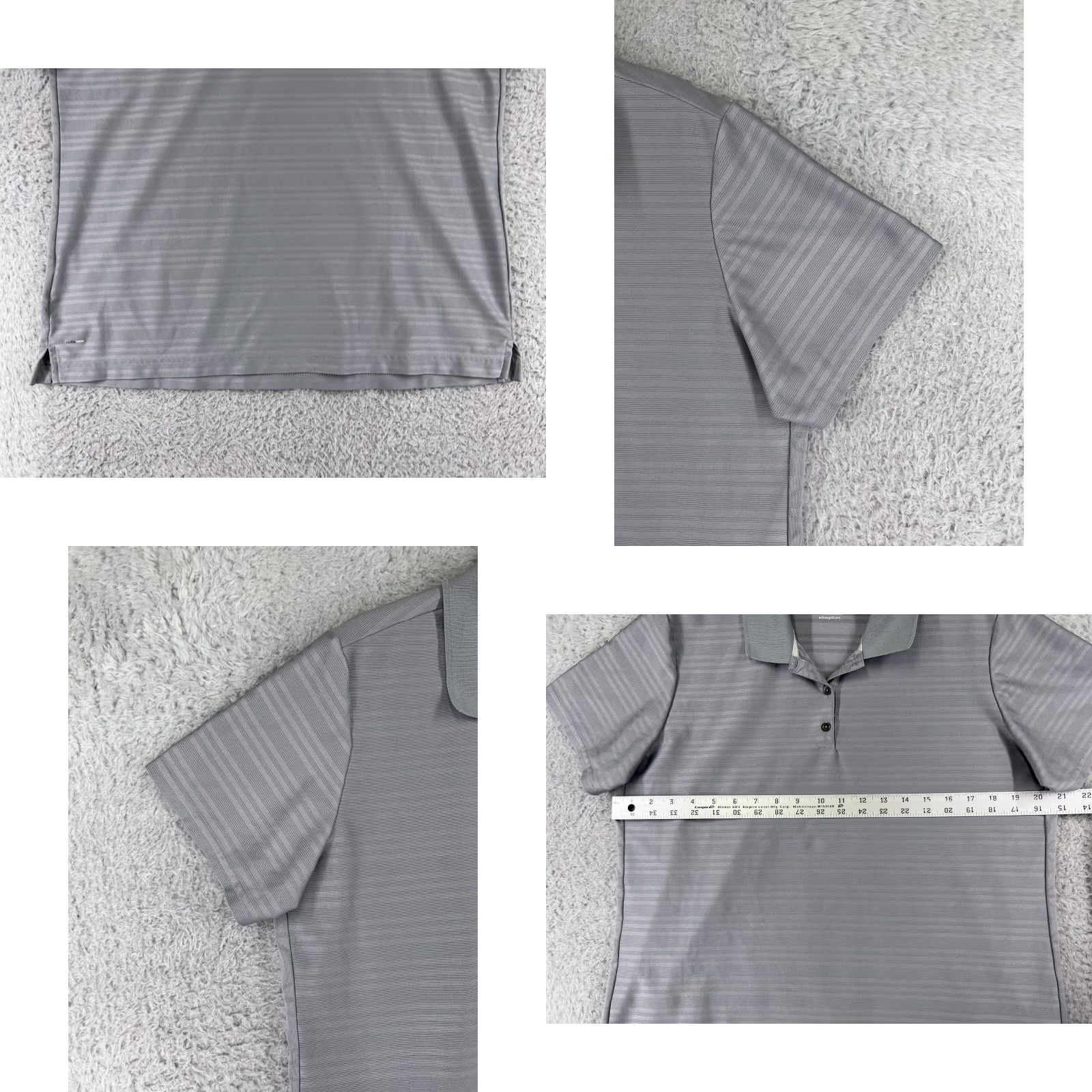 Adidas Adidas Polo Shirt Mens XL Gray Striped Polyester Golf Polo Shirt - Men’s, Short Sleeve, - Golf, Athletic, American, Sports Size US XL / EU 56 / 4 - 8 Thumbnail