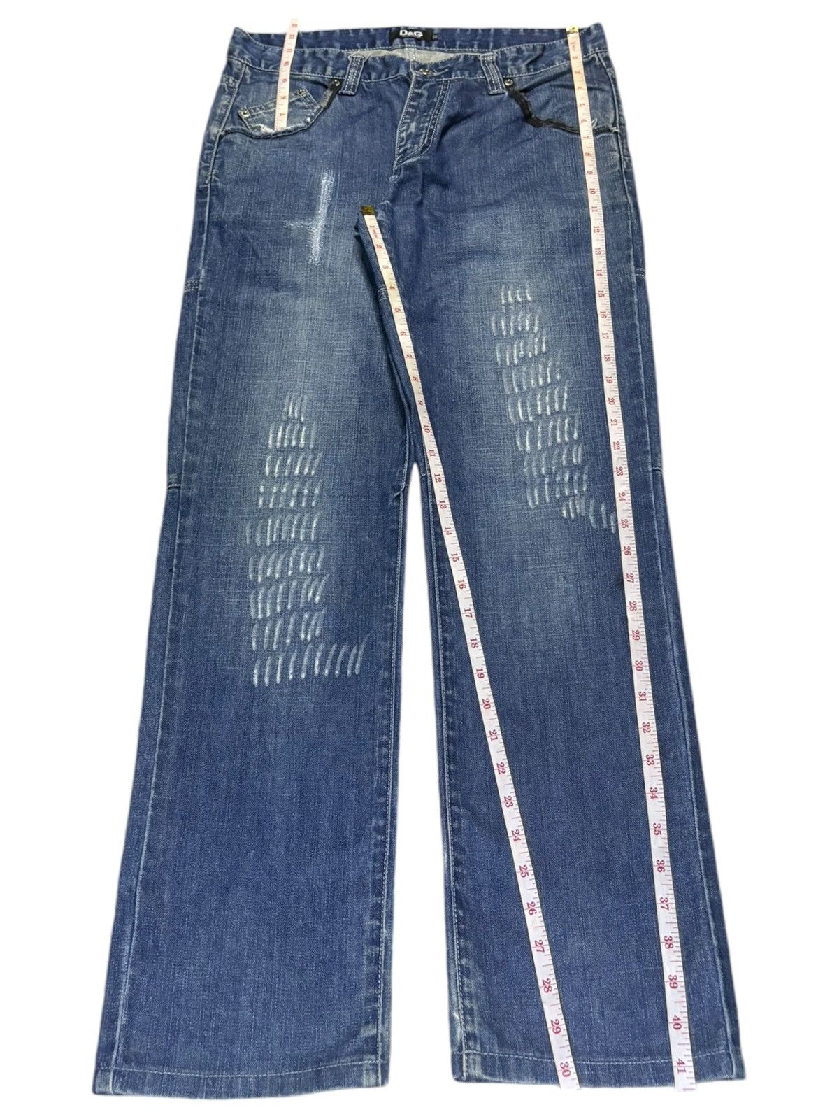 Dolce & Gabbana Vintage Dolce Gabbana Blue Wash Distressed Jeans Size US 33 - 12 Thumbnail
