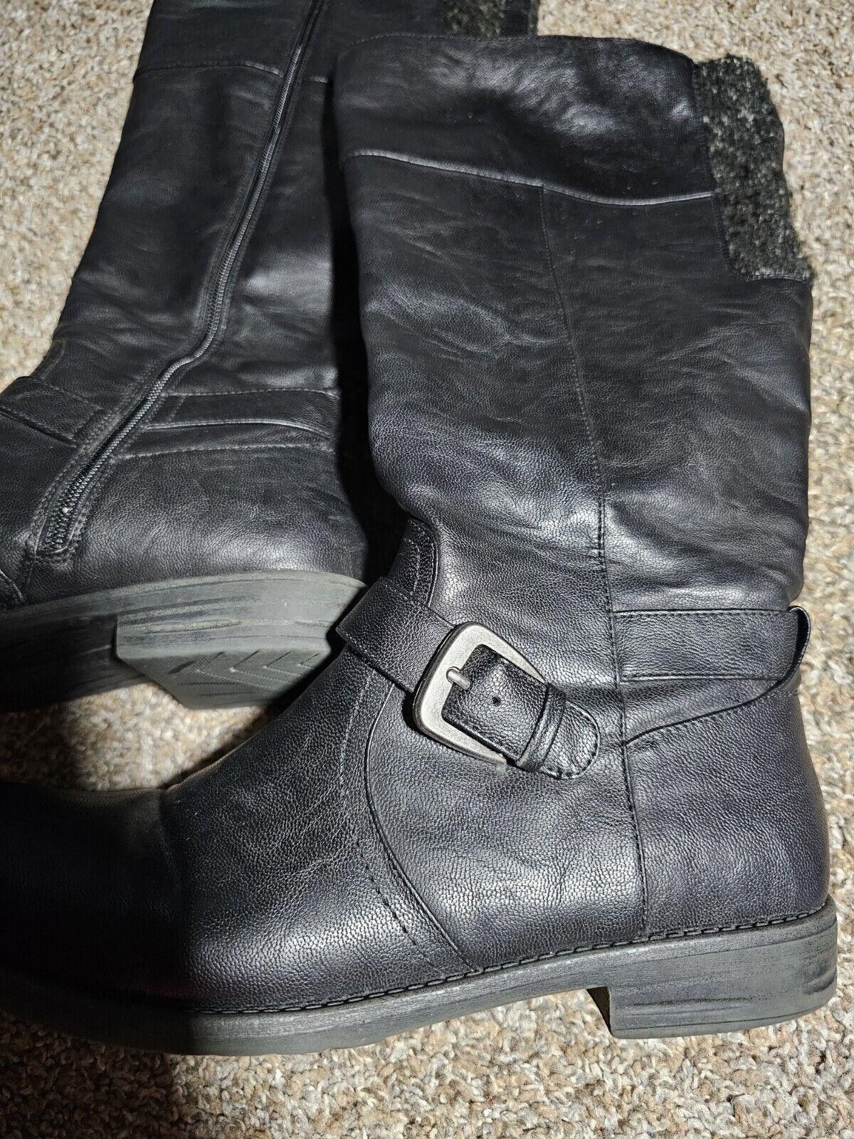 Designer Baretraps Black Cessa2 Wide Calf Womens Zip Boots Sz 10 Size US 10 / IT 40 - 2 Thumbnail