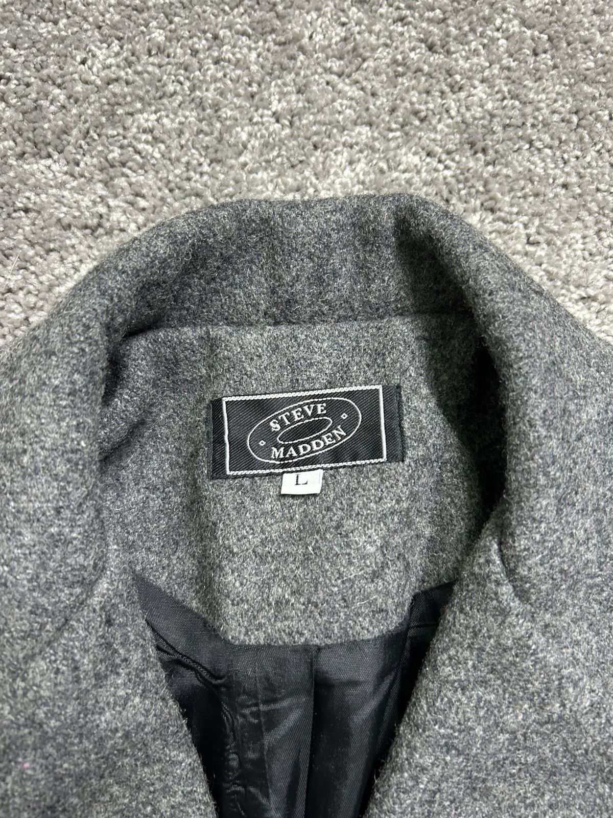 Steve Madden × Vintage Vintage 90s Steve Madden Double Breasted Wool Coat USA Size L / US 10 / IT 46 - 4 Thumbnail