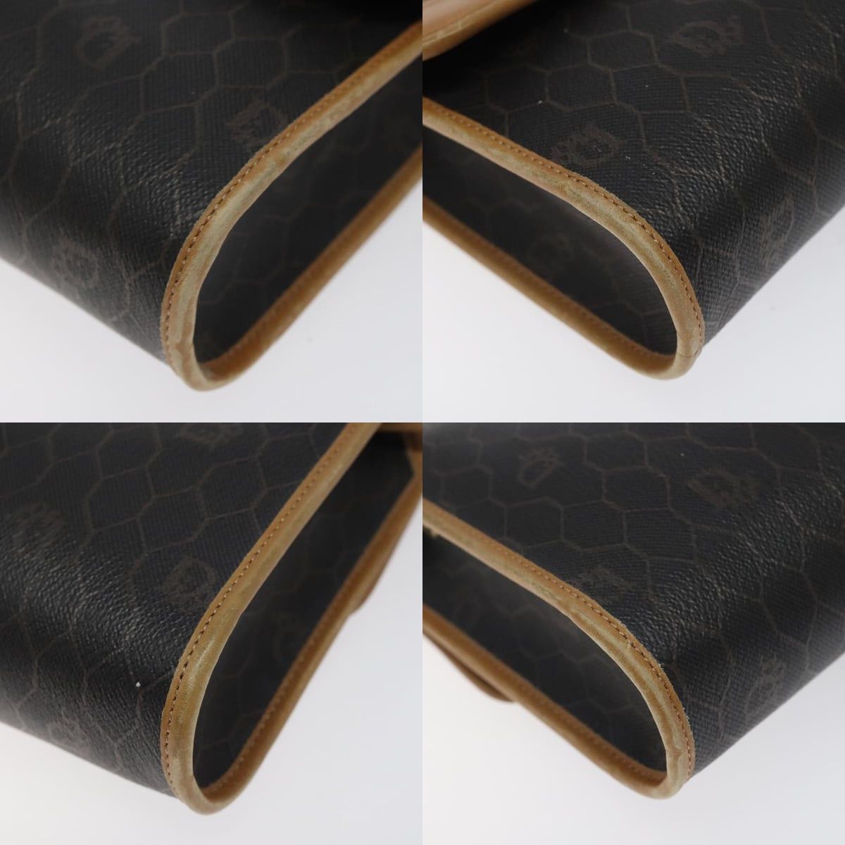 Dior DIOR Honeycomb Canvas Shoulder Bag Pvc Black Gold Size ONE SIZE - 10 Thumbnail