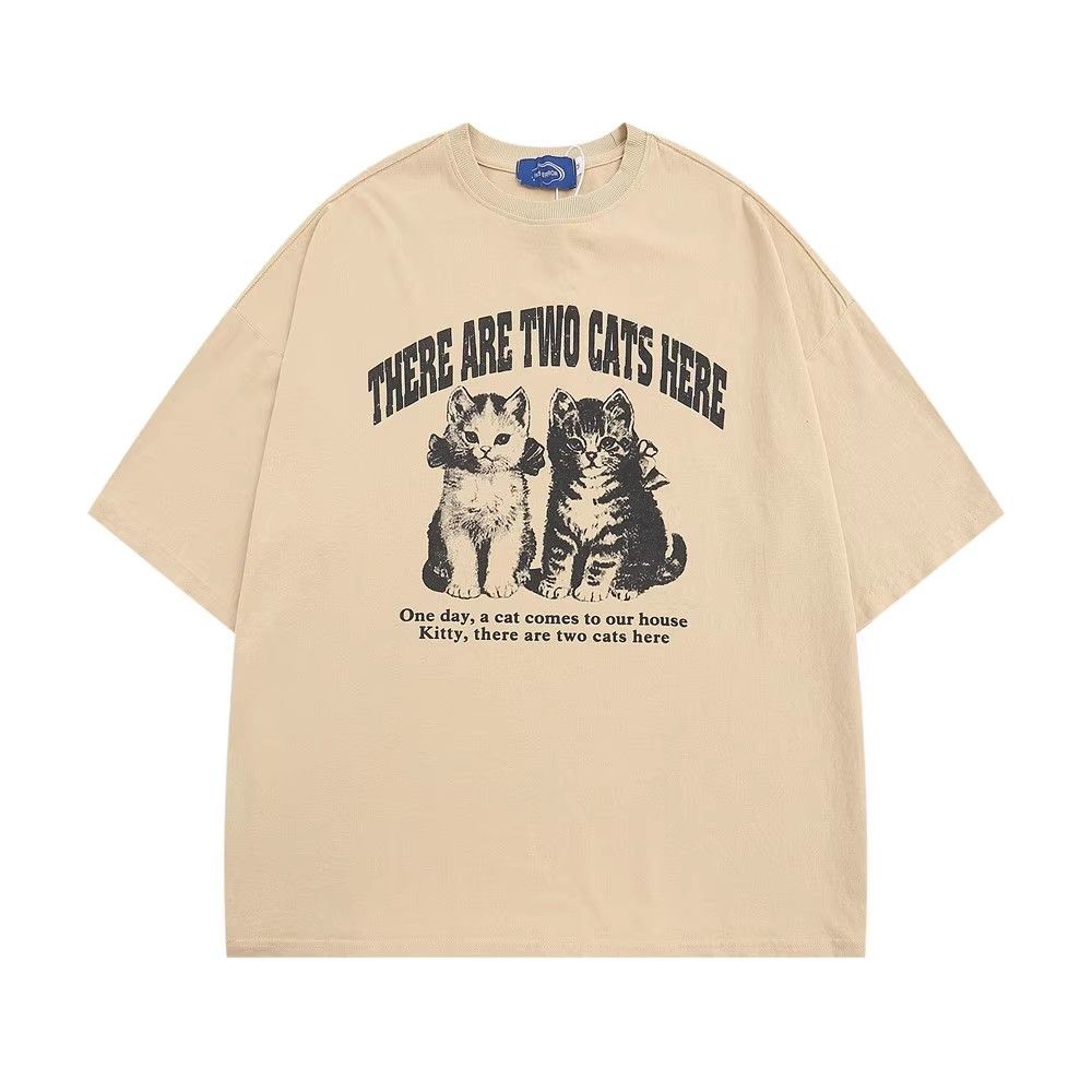 Japanese Brand × Vintage Vintage casual kitten print loose cotton T-shirt Size US M / EU 48-50 / 2 - 1 Thumbnail