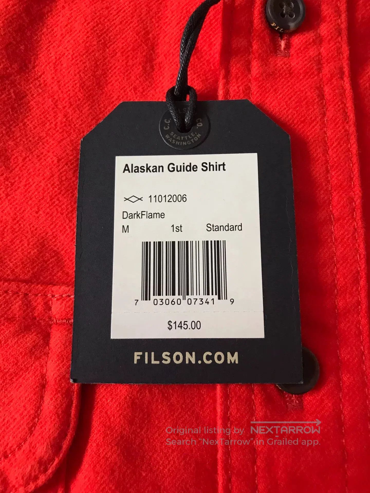 Filson Filson Flame Red Heavyweight Flannel Work Shirt. Size US M / EU 48-50 / 2 - 8 Thumbnail
