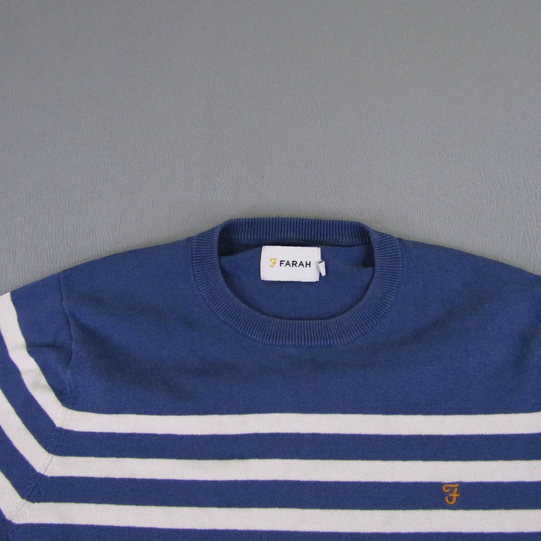 Farah VINTAGE Farah Sweater Womens M Blue White Stripes Pullover Crewneck Knit Size M / US 6-8 / IT 42-44 - 5 Thumbnail
