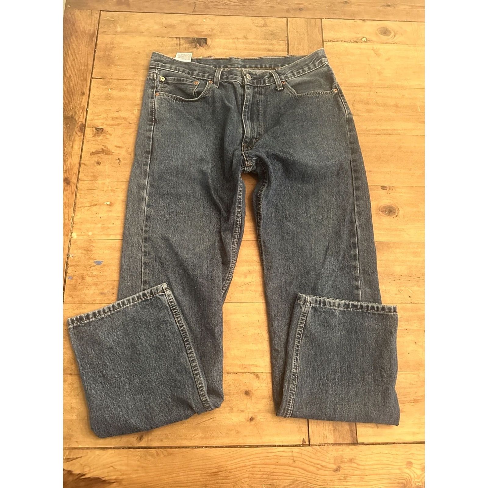 Levi's Levi's 505 Jeans Mens 36x34" Blue Denim Straight Regular Fit Red Tab Pants Shirt? Size US 36 / EU 52 - 4 Thumbnail