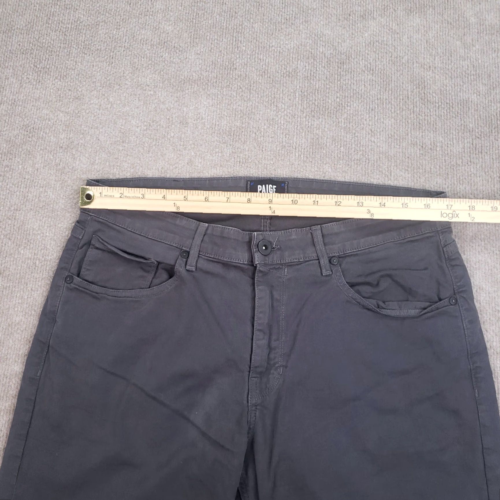 Paige Paige Mens Chino Pants 33x25 Extra Large XL Gray Flat Front Casual Straight Size US 33 - 4 Thumbnail