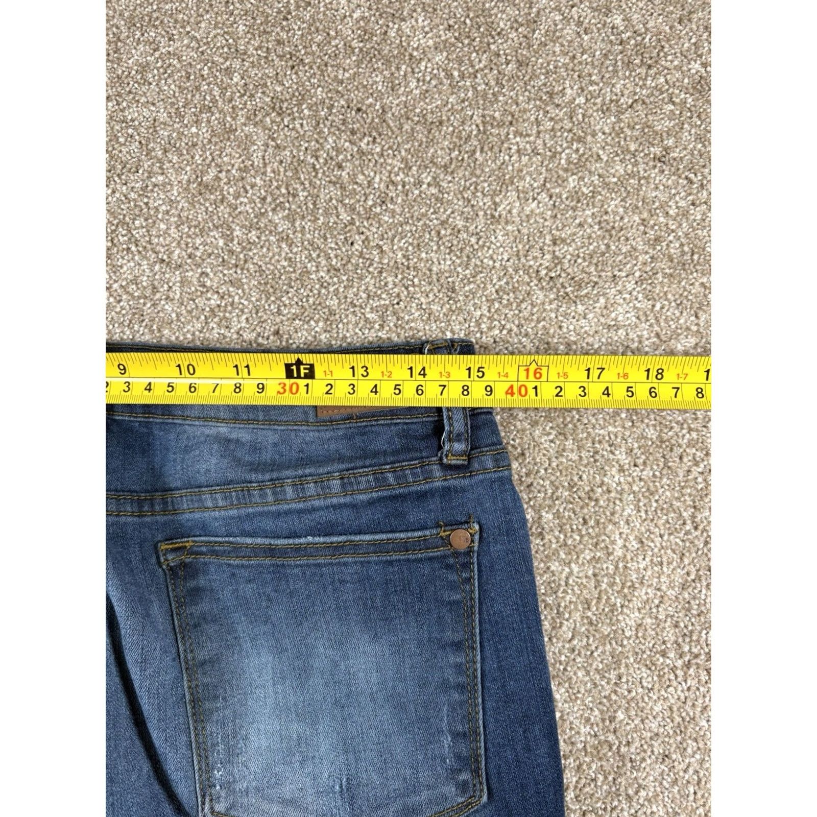 Denime Judy Blue Jeans Womens Size 32 Blue Denim Relaxed Fit Stretch Jeans Straight 5-Pocket Blue Womens Regular Fit Comfort Distressed Pocket City Size 24" / US 00 / IT 34 - 7 Thumbnail