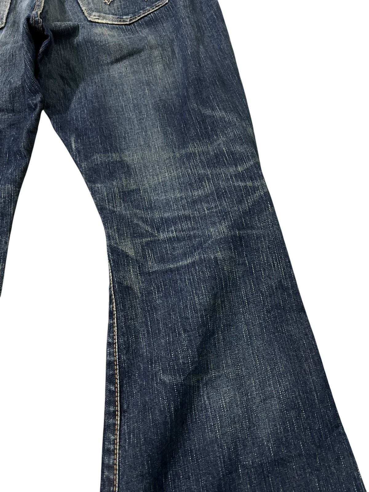 Japanese Brand Edwin 503 Flare Distressed Mud Wash Bootcut Jean Very Rare Size US 32 / EU 48 - 15 Thumbnail