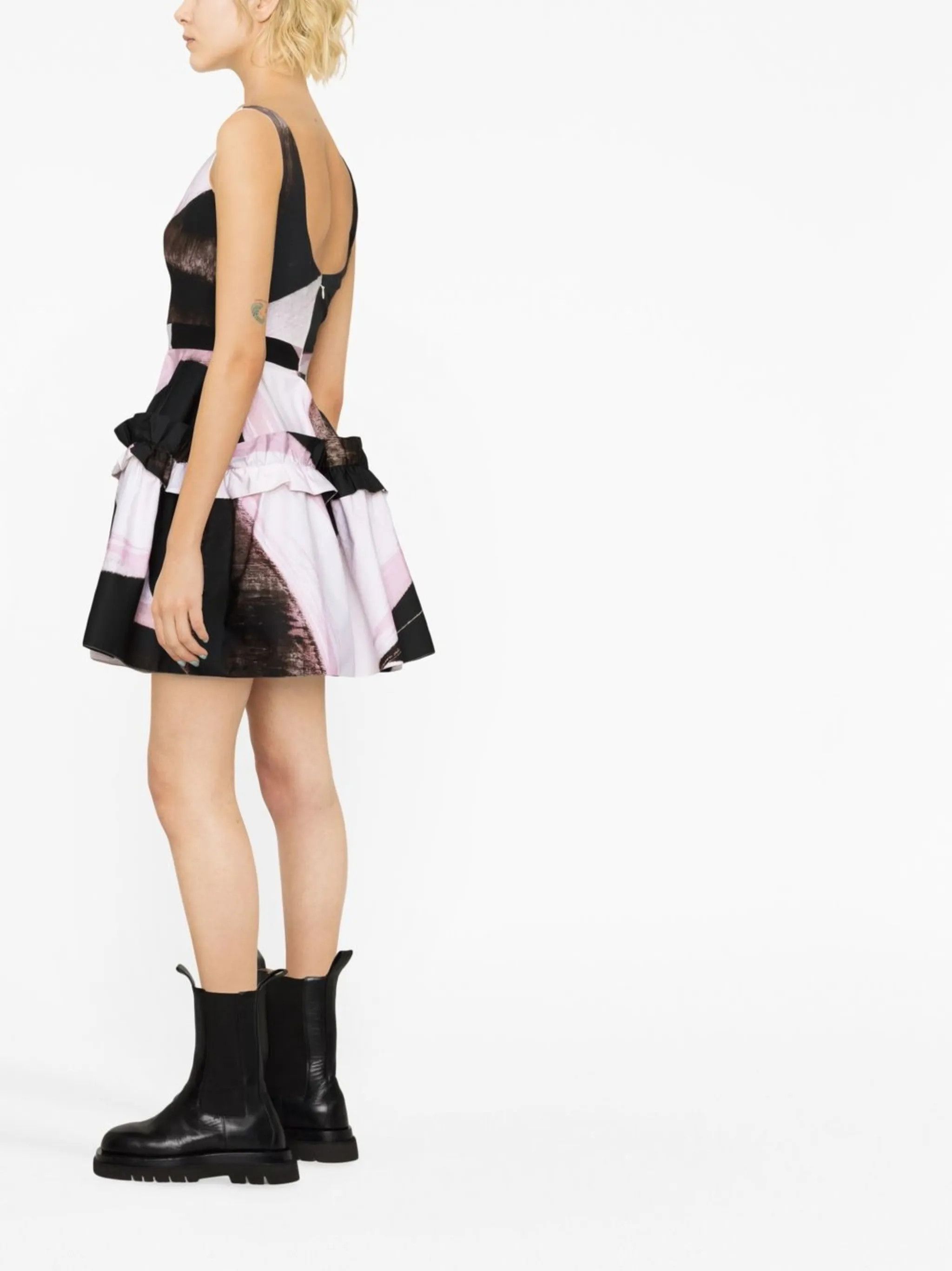 Alexander McQueen o1y0325 Mini Dress in Multicolor Size M / US 6-8 / IT 42-44 - 3 Thumbnail