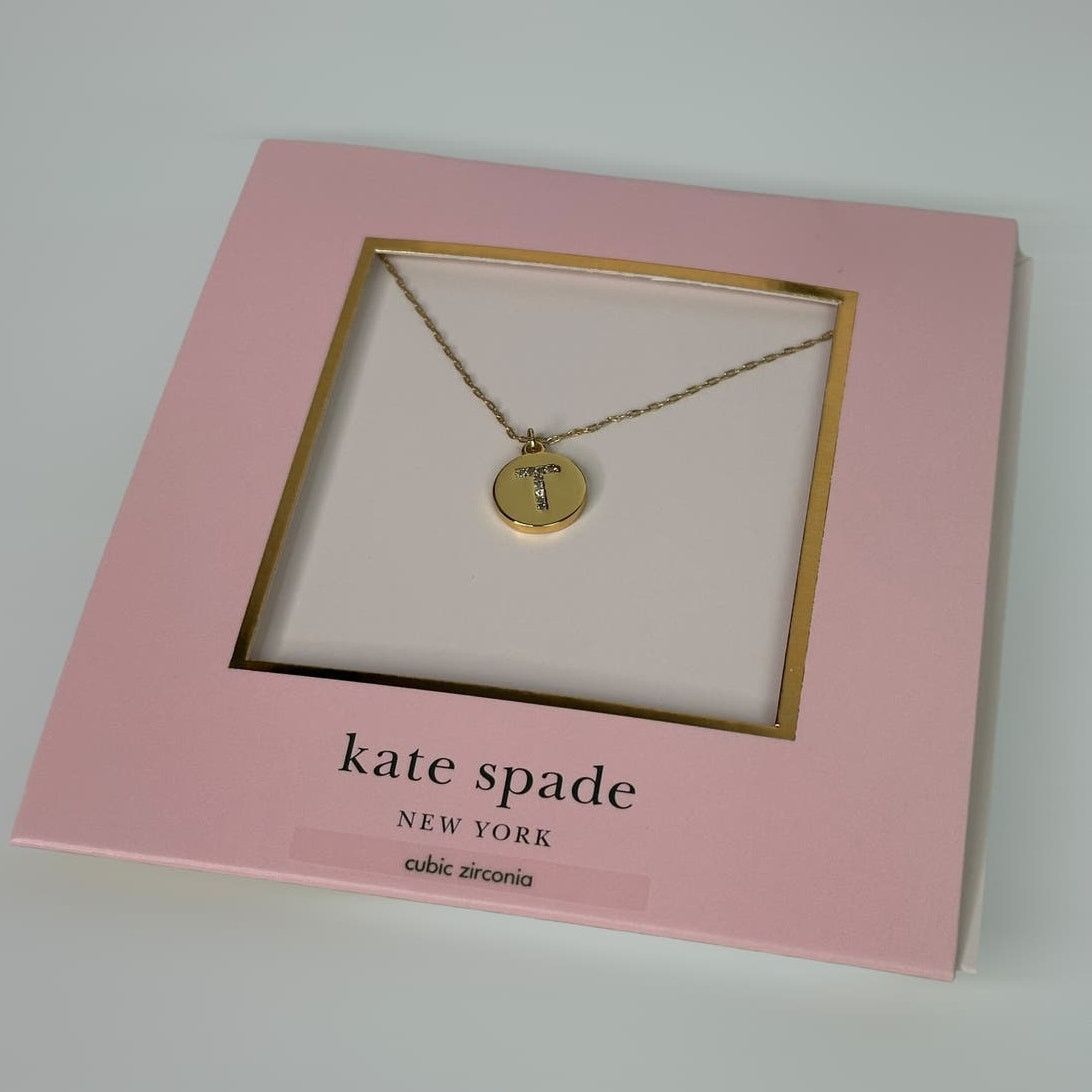 Kate Spade Kate Spade T Initial Pave Initial Mini Pendant Necklace Size ONE SIZE - 4 Thumbnail