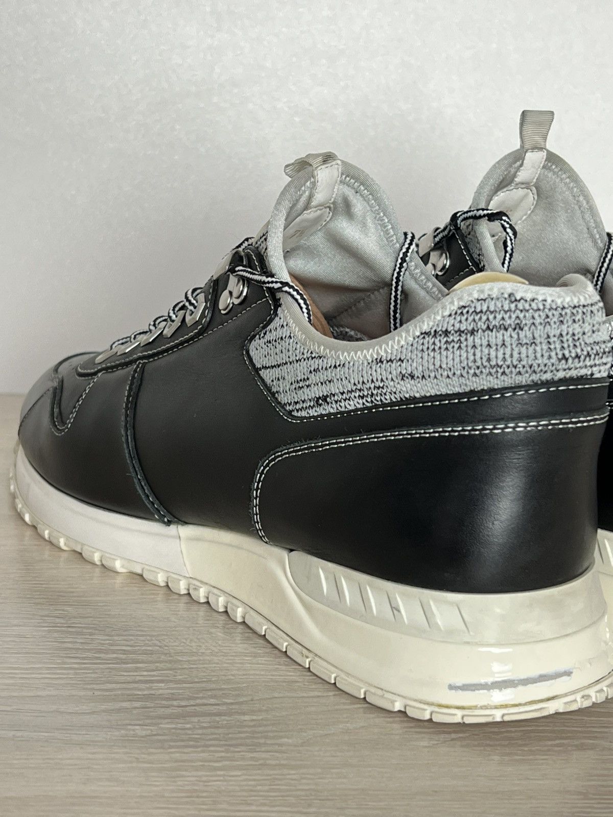 Louis Vuitton Louis Vuitton Black Leather Knit Technical Runner Sneakers Size US 8.5 / EU 41-42 - 13 Thumbnail