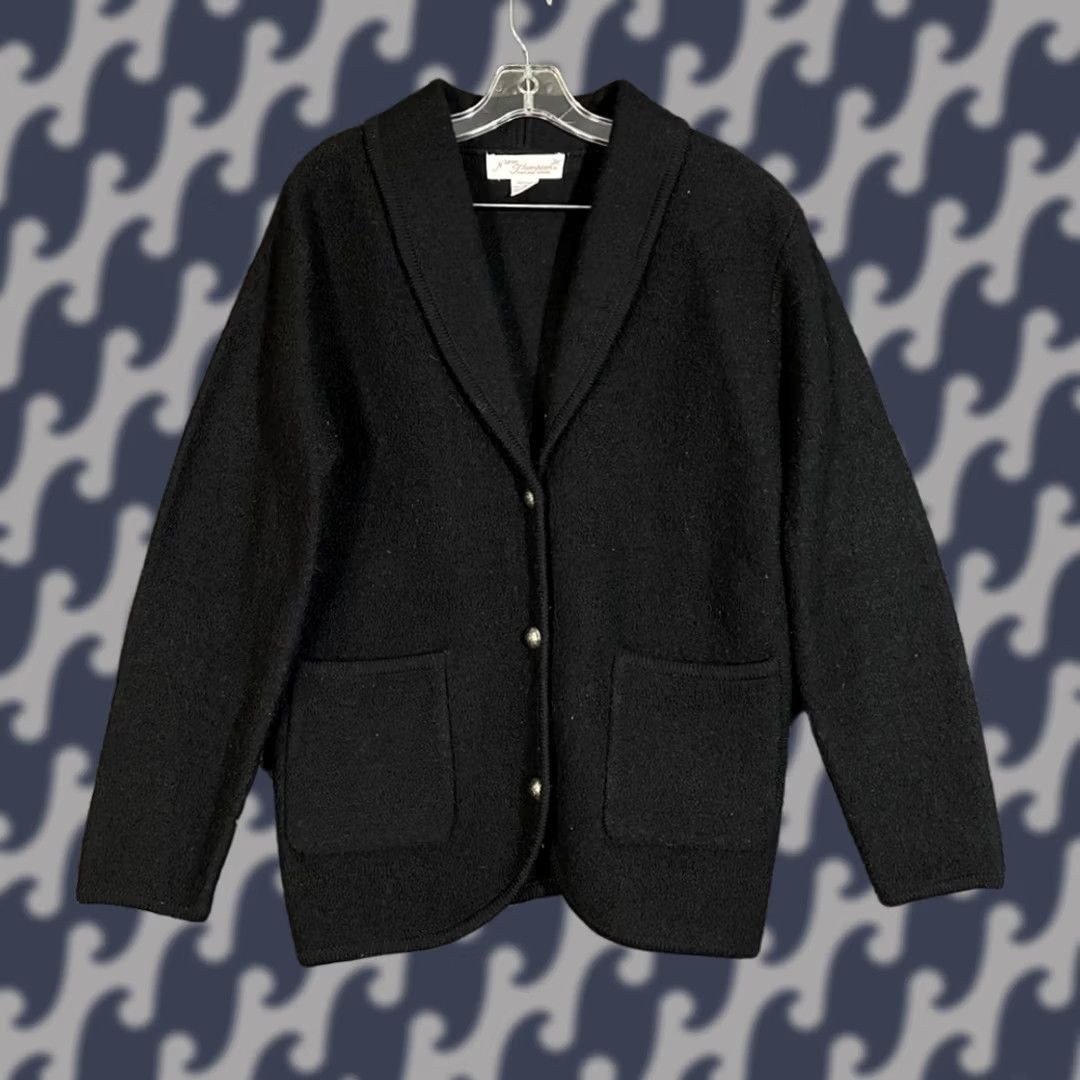 Jim Thompson VINTAGE Norm Thompson Black 100% Wool Button Down Dress Coat Women's Size Small Dress Coat Womens S Black 100% Wool Size S / US 4 / IT 40 - 1 Thumbnail