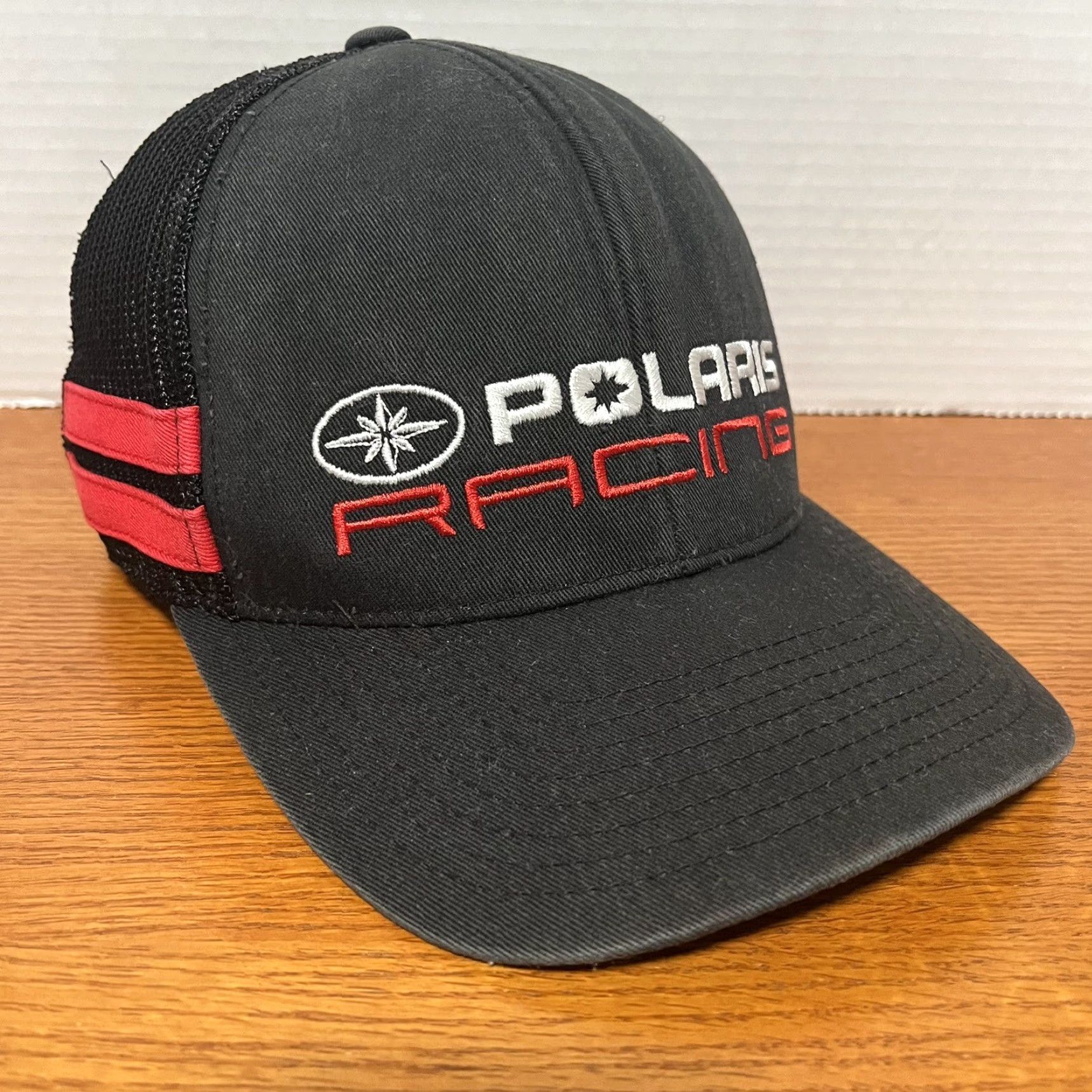 Vintage VINTAGE Yupoong Polaris Racing Hat Cap Snap Back Adjustable Black Striped 90s Punk Retro Rock Mens Adult One Size Fits Most Cap/Hat Size ONE SIZE - 2 Thumbnail