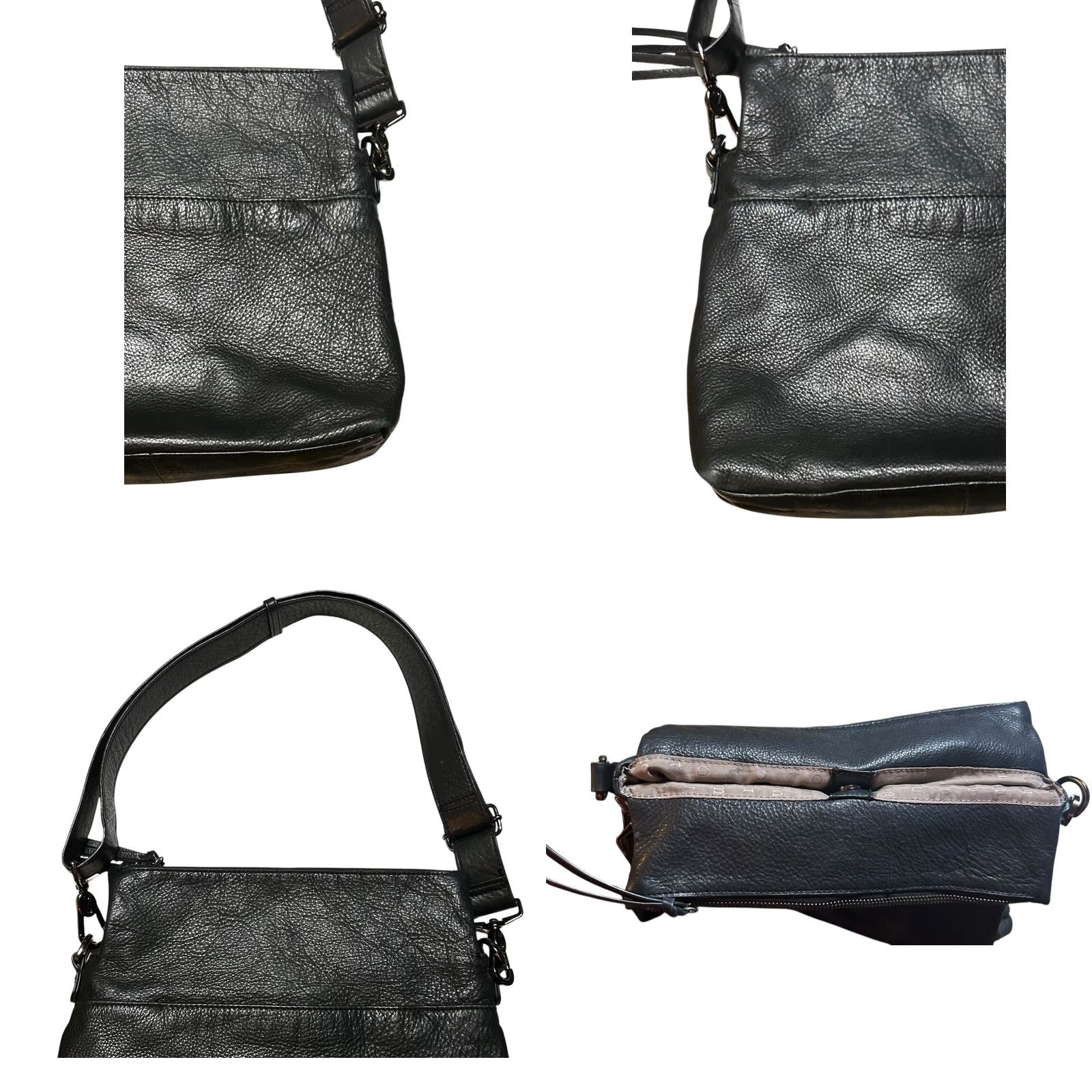 Vintage Margot New York HandBag Crossbody Purse Black Leather Women’s Shoulder Bag Crossbody Strap Adjustable Bag Charm Size ONE SIZE - 10 Thumbnail